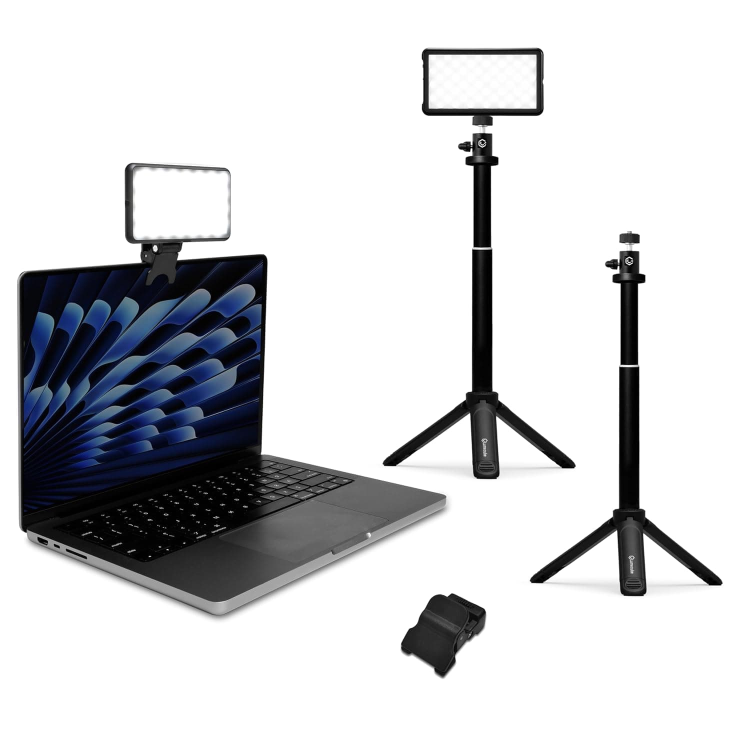 Lume Cube Broadcast Lighting Kit Live Stream Webcam Light for Computer & Laptop Enhance Video Calls Streaming & Vlogging Include Adjustable Tripod & Suction Mount Adjust Brightness & Color Temperature