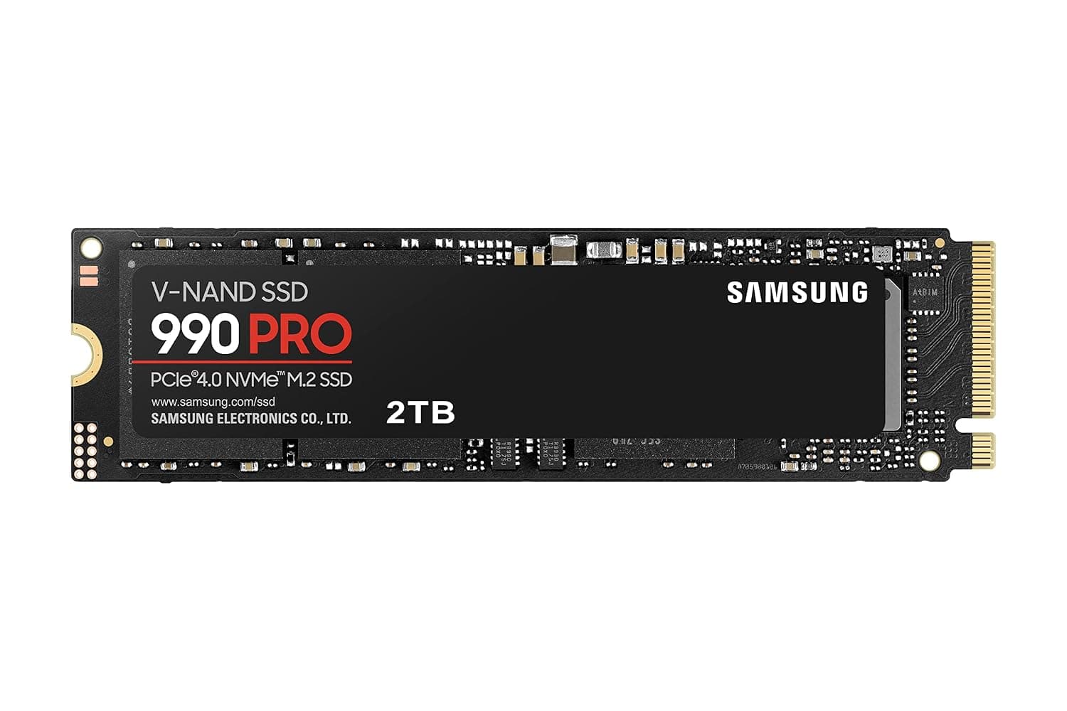 Samsung 990 PRO NVMe M.2 SSD, 2 TB, PCIe 4.0, 7,450 MB/s read, 6,900 MB/s write, Internal SSD, For gaming and video editing, MZ-V9P2T0BW