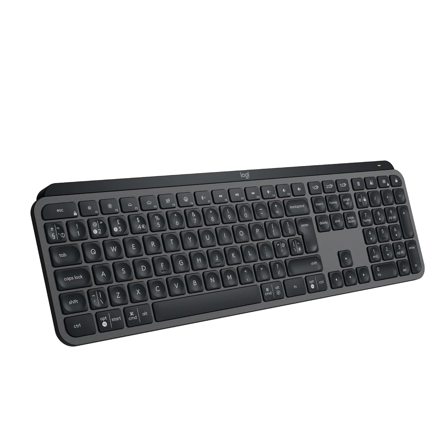Logitech MX Keys S Programmable Wireless Bluetooth Keyboard - Graphite B+ | Low Profile, Fluid Quiet Typing, Programmable, Backlit, Bluetooth, USB C, for Windows, Linux, Chrome, Mac, QWERTY UK