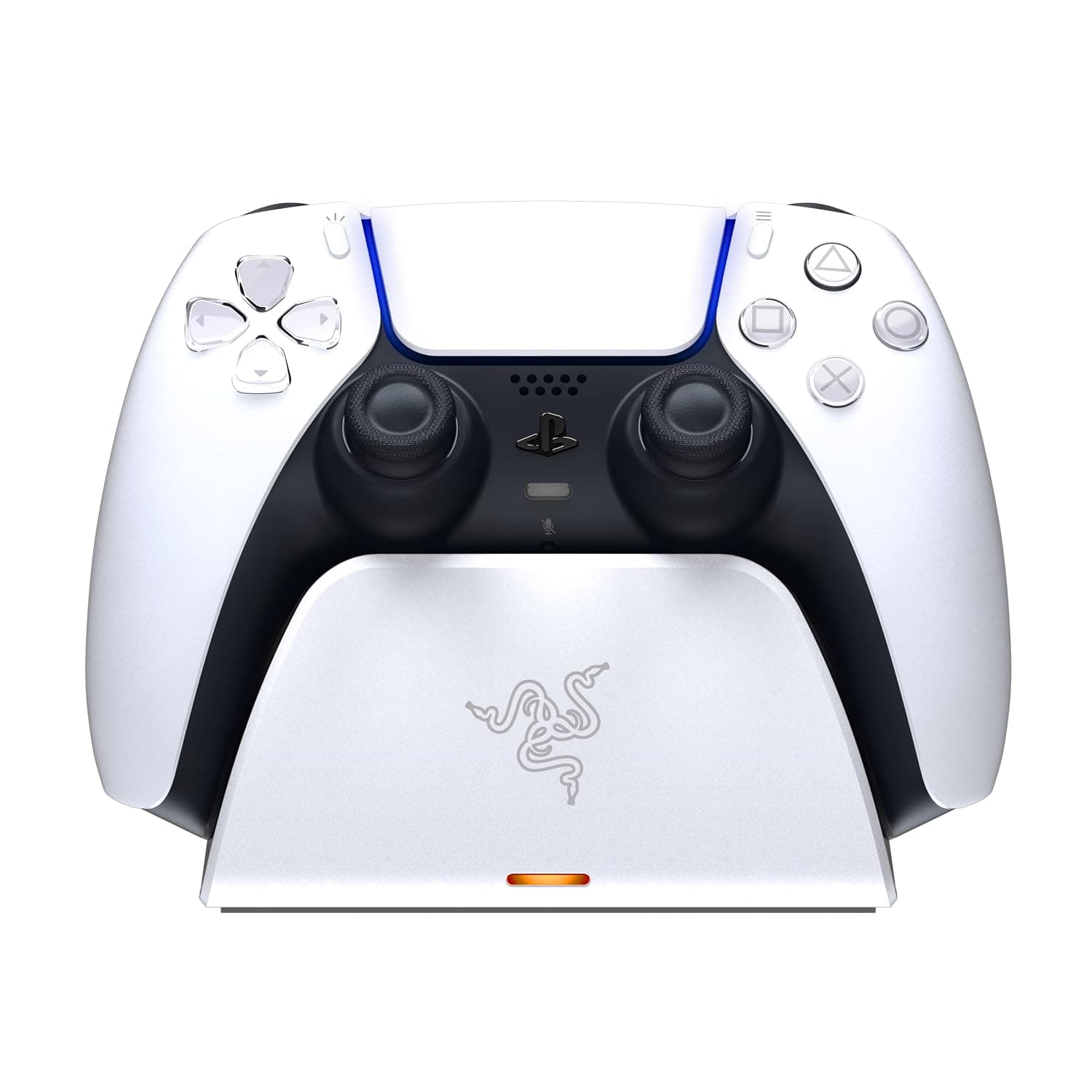Razer Universal Quick Charging Stand - for PlayStation 5 DualSense Controller (Quick Charge, Curved Cradle Design, Powered by USB, One-Handed Navigation) White