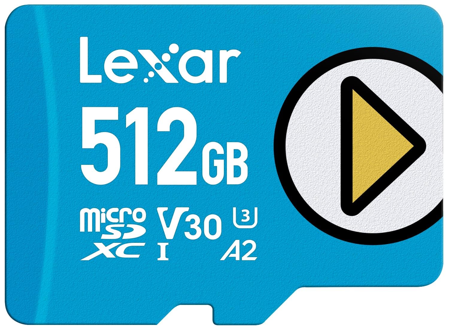 Lexar 512GB Play Blue Micro SD Card, 160MB/s Read, 4K, V30, UHS-I, A2 | Compatible w/ Nintendo-Switch 1, Gaming Devices, Steam Deck, ASUS ROG Ally, Android Phones, Tablets, LMSPLBL512G-BNNNU