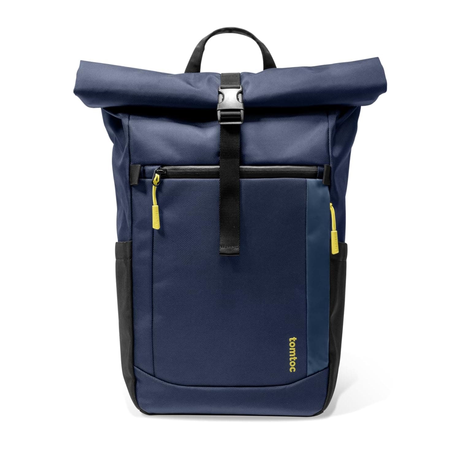 tomtoc 13-15.6 inch Roll Top Laptop Backpack, Lightweight, Water-Resistant Travel Commute Casual Daypack for Universal 15.6 Laptop, Smart Capacity Adjustable 17L-20L, Dark Blue