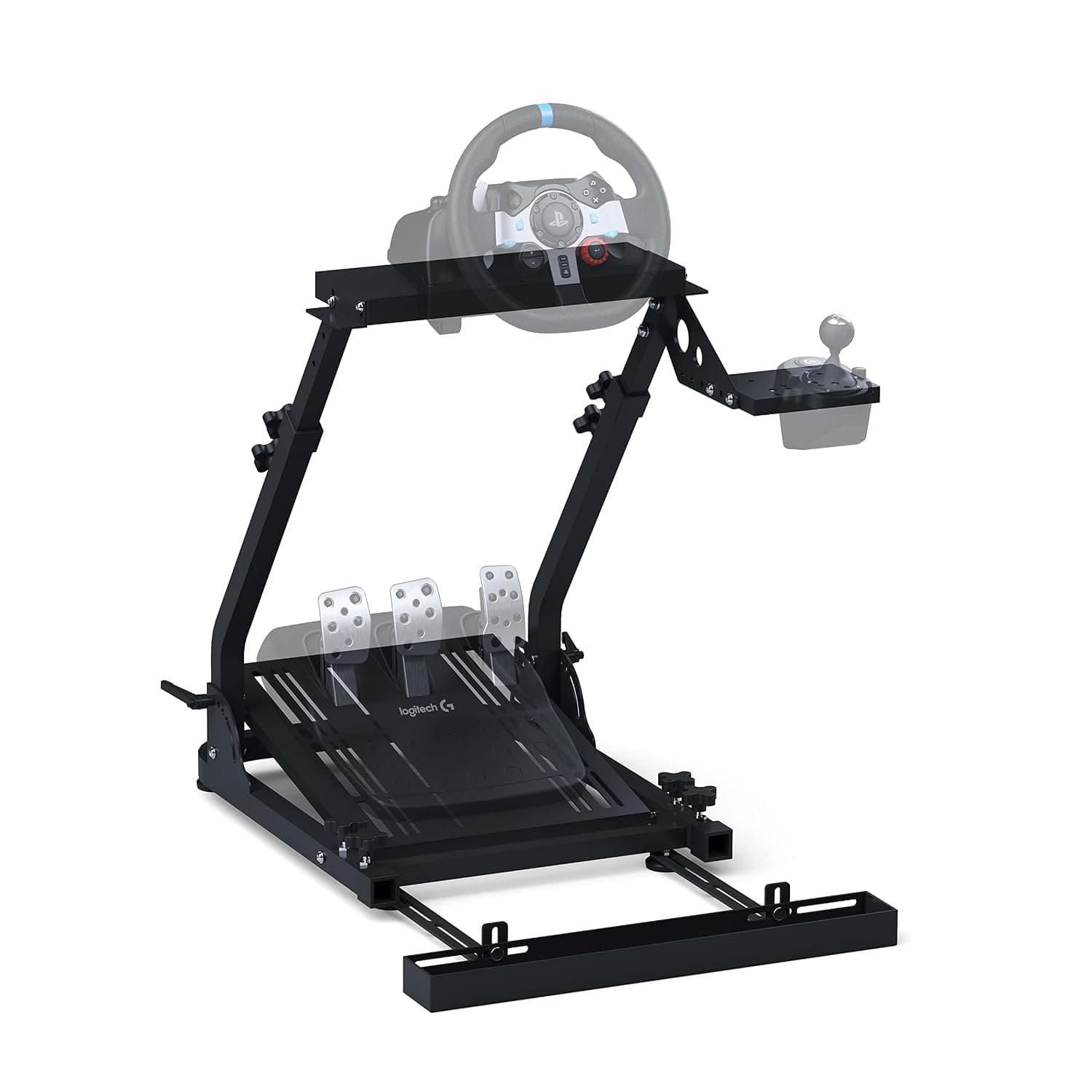 GT OMEGA Racing Wheel Stand for Logitech G920 G29 G923 Driving Force Gaming Steering Wheel, Pedals & Gear Shifter Mount V1, PS4, Xbox, Ferrari, PC - Tilt-Adjustable to Ultimate Sim Racing Experience