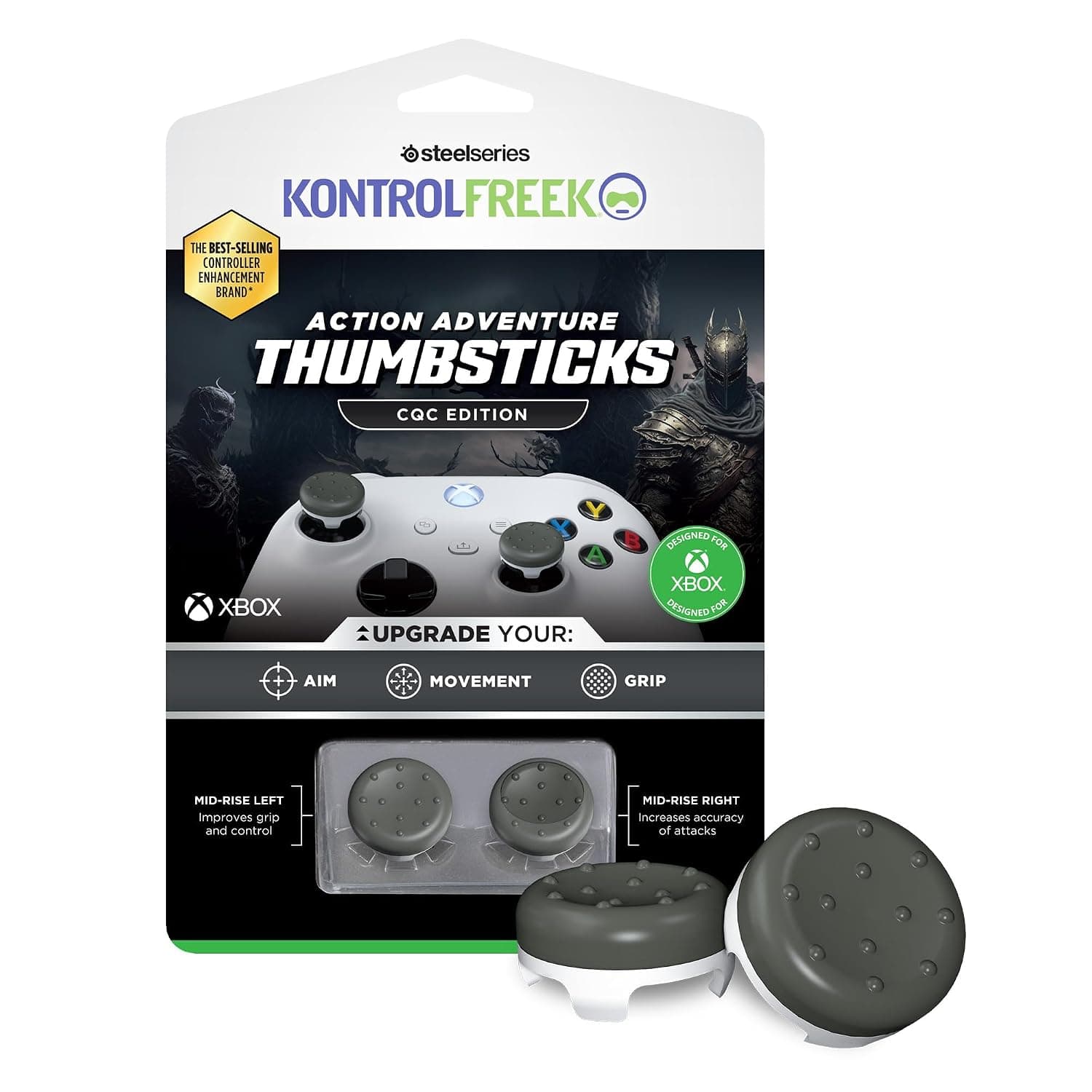KontrolFreek CQC Classic Xbox Thumb Grips | 2x Low-Rise Concave Controller Grips for Xbox Series X|S & Xbox One | Enhanced Agility & Control