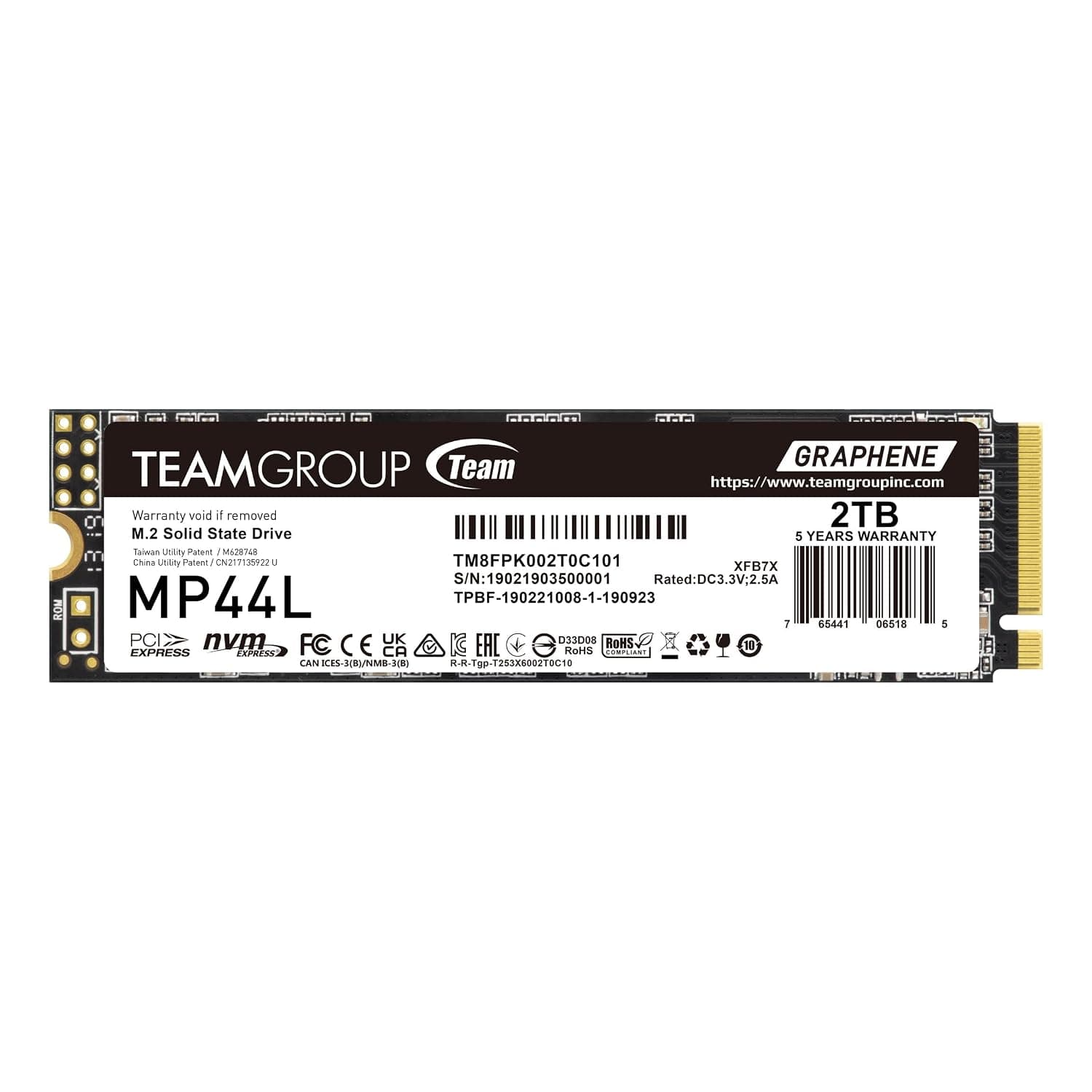 TEAMGROUP MP44L 2TB SLC Cache NVMe 1.4 PCIe Gen 4x4 M.2 2280 Laptop&Desktop SSD (R/W Speed up to 4,800/4,400MB/s) TM8FPK002T0C101