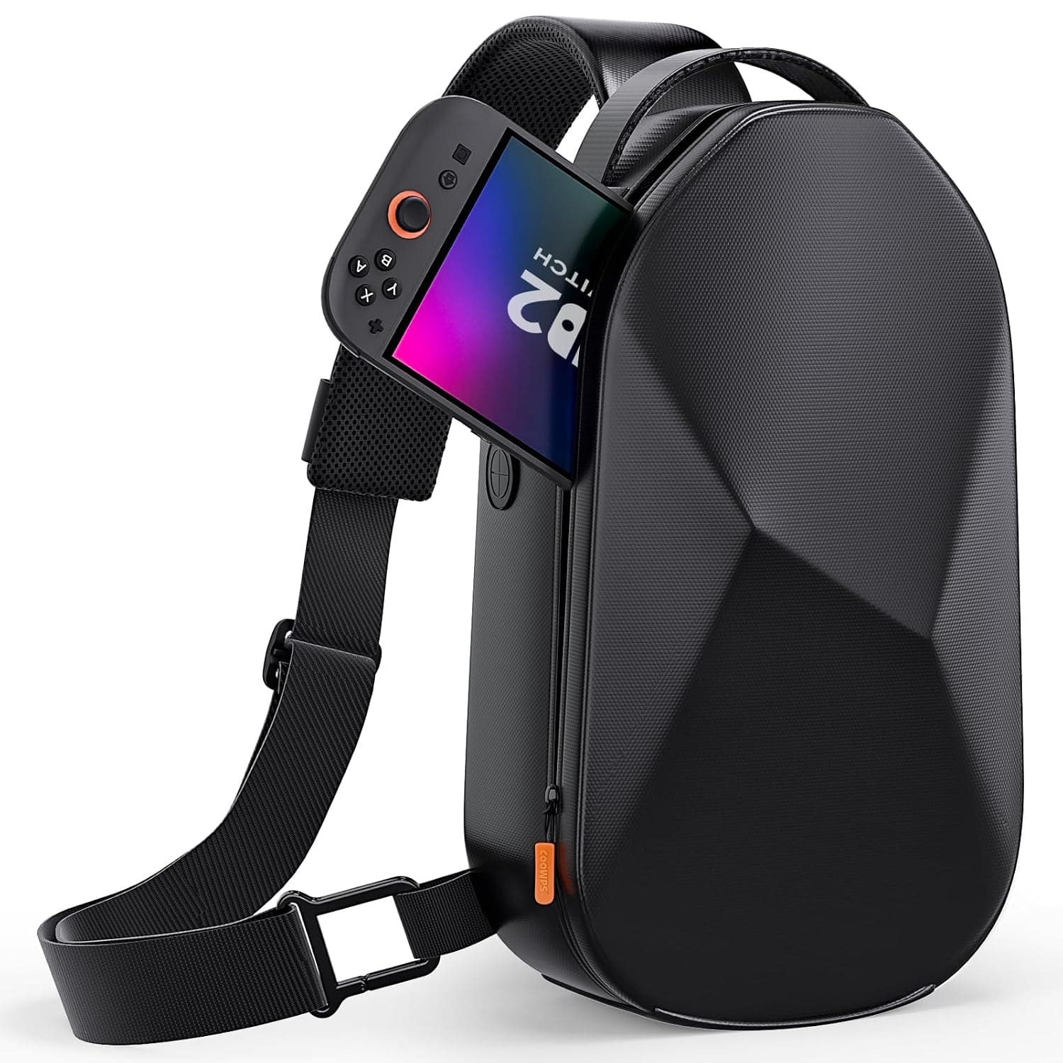 COOWPS Sling Bag for Nintendo Switch 2/Steam Deck, Portable Travel Bag | Stylish Unique Design, EVA Hard Shell Thickened Lining, Full Protection Game Console Crossbody Travel Pouch Waterproof