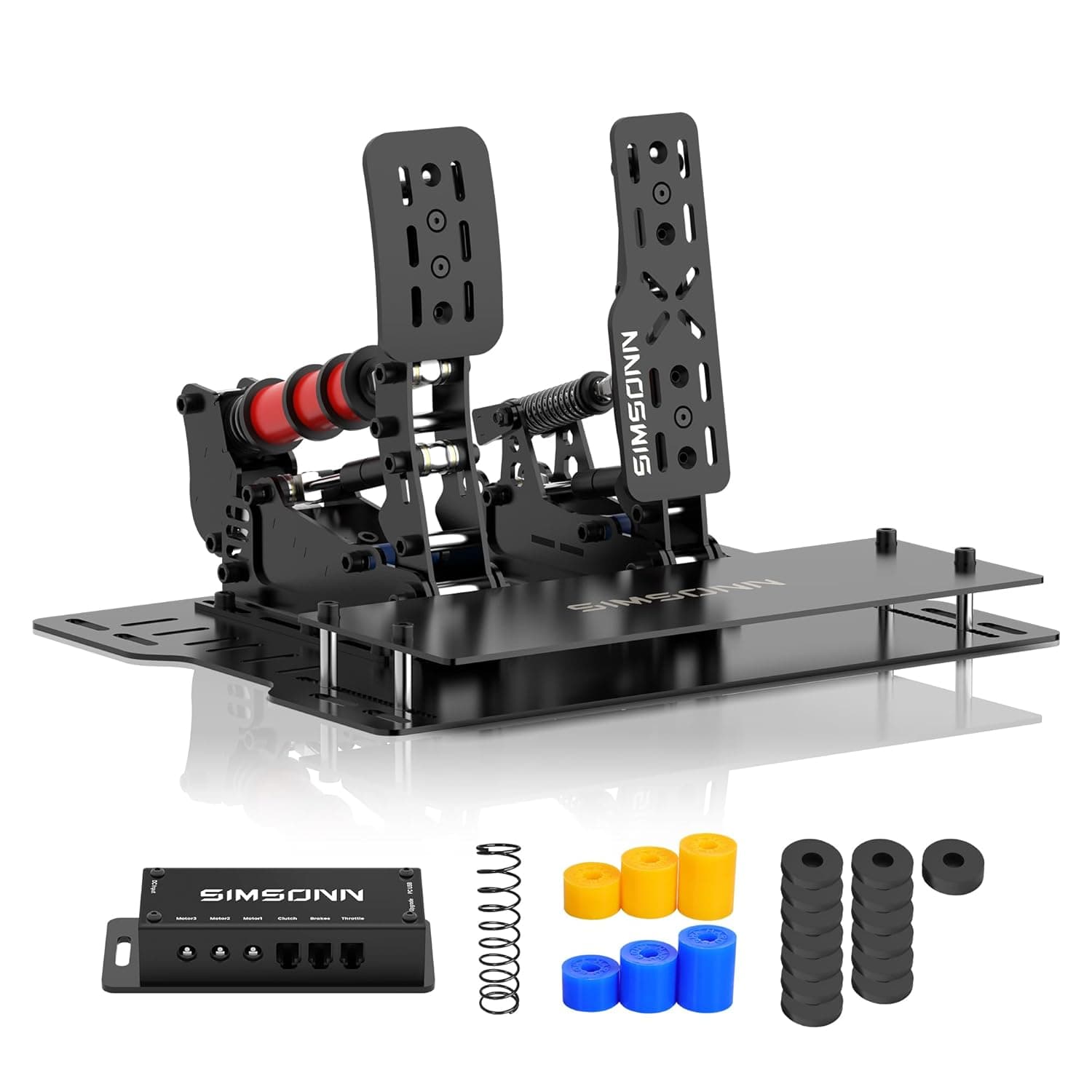 SIMSONN NEW PRO Plus Pedals for PC Racing Simulator - Hydraulic Pedals with Pressure Sensor Load Cell (Black P2)