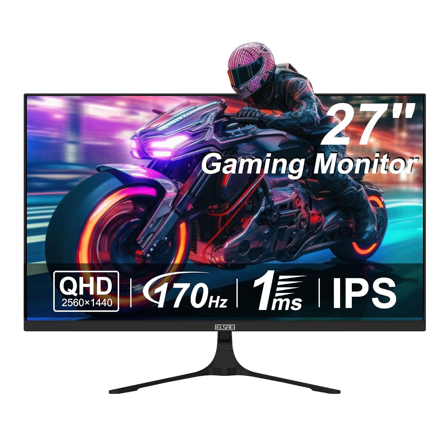 27 Inch QHD 1440P Gaming Monitor, 170Hz 144Hz IPS Computer Monitor, FreeSync, HDR 113% sRGB, Low Blue Light, HDMI & Display Port x2, VESA Mountable
