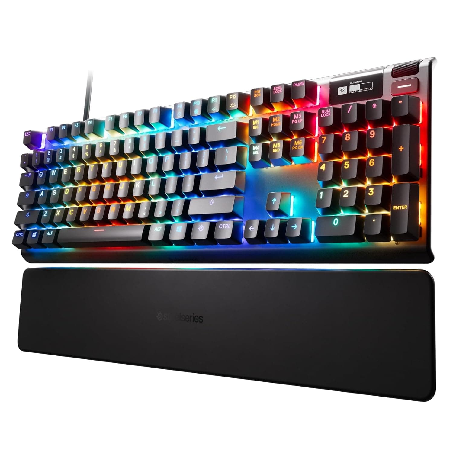 SteelSeries Apex Pro - HyperMagnetic Gaming Keyboard - World's Fastest Keyboard - Adjustable Actuation - OLED Screen - RGB - USB Passthrough​ - English QWERTY Layout - Standard