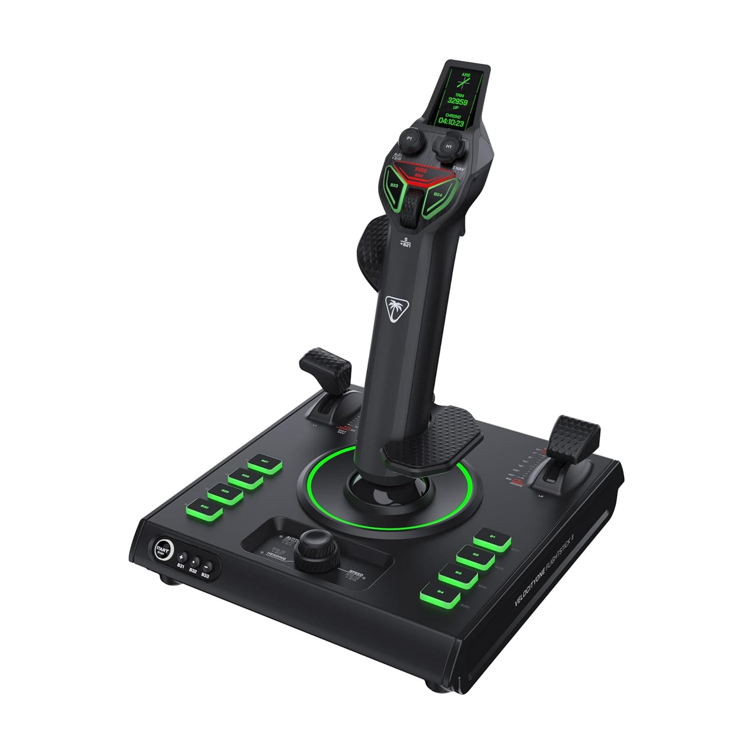 Turtle Beach VelocityOne Flightstick II Sim Controller for PC | Black, Joystick for Air & Space Combat Simulation, 38 Programmable Inputs, 8 Hall-Effect Axes, RGB Lighting, Flight Display