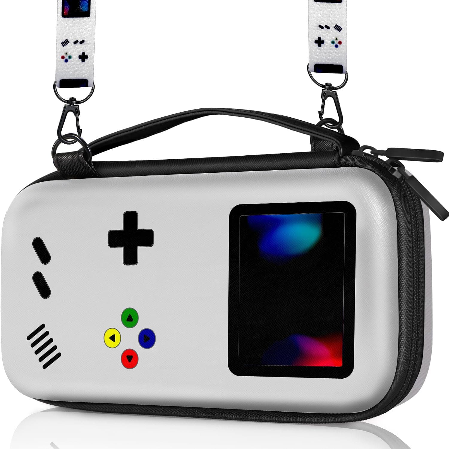 Phonebliss Carry Case for Nintendo Switch/Switch OLED Travel Carrying Cases Hard Shell Protective Cover Strap Retro Game Cute Boys Girls Accessories Storage Bag for Nintendo Switch 2017/Oled 2021