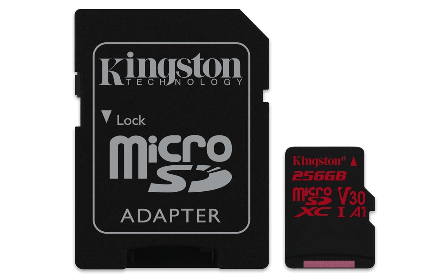 Kingston Canvas React MicroSD Card -( SDCR/256 GB) Class 10 with SD Adapter/Ideal for Shooting Burst-Mode Photos and 4K video