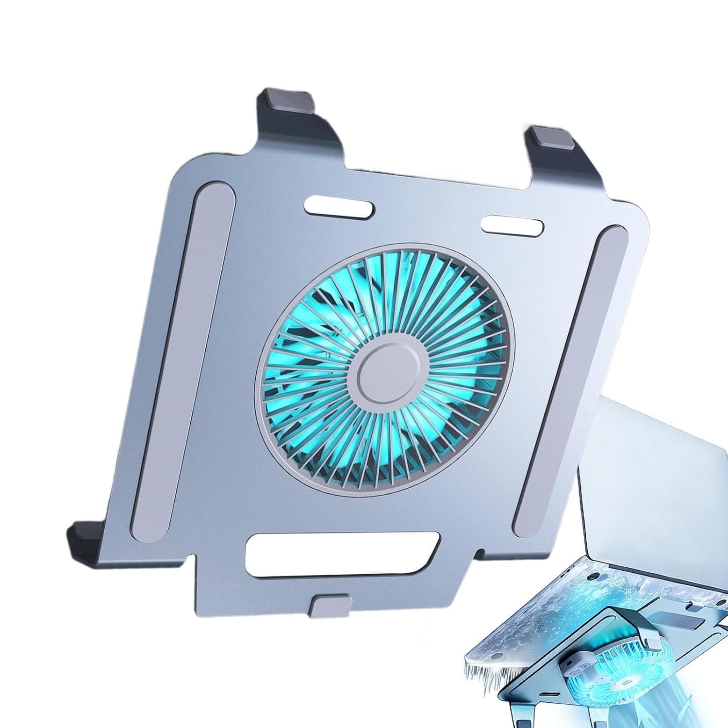 Laptop Cooling Pad 3-Speed Blue Light Foldable Desk Rack | Laptop Fan for Home Office Work Game Notebook Computer Monitor Display
