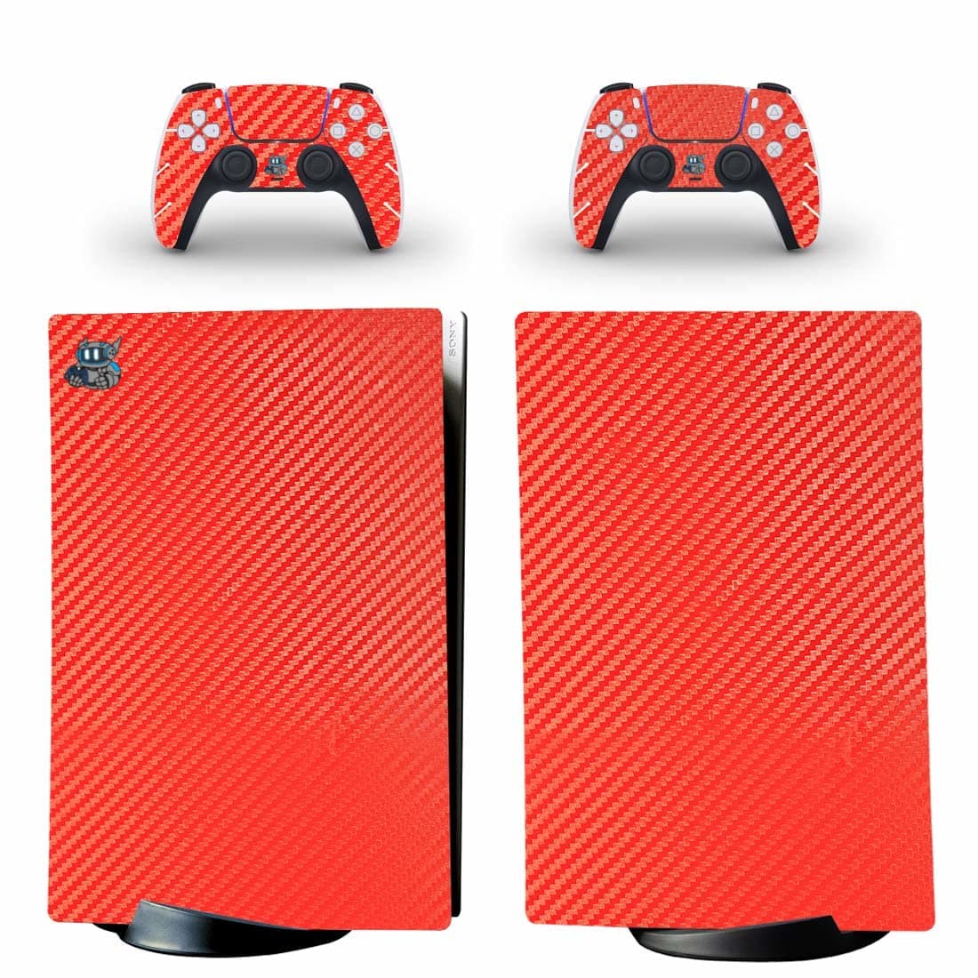 Supreme Skinz Compatible PS5 Digital Skin Wrap Vinyl Sticker Decal Red Carbon Fibre - Compatible for the PlayStation 5 Digital Console and 2 Controllers