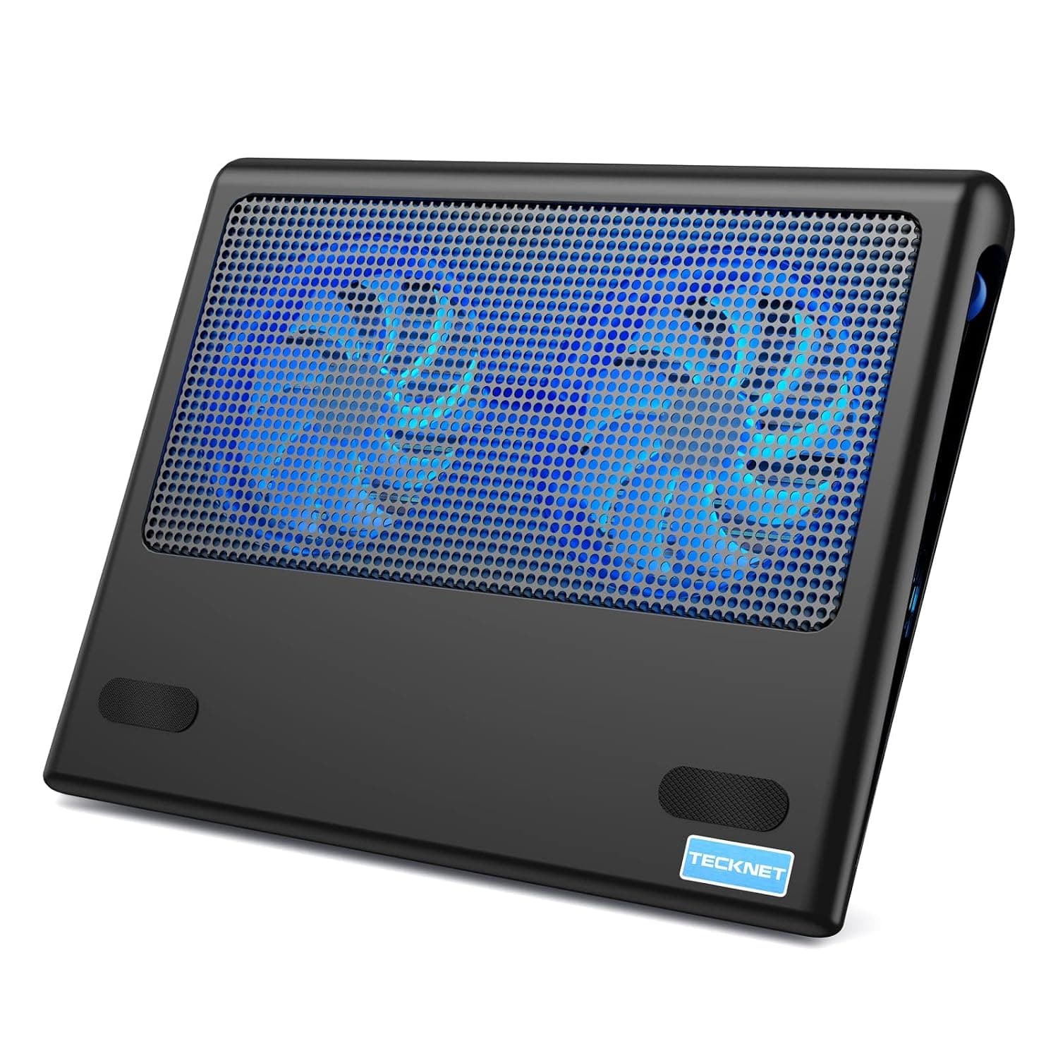 TECKNET Laptop Cooling Pad, 12"-16" Laptop Cooler with 2 Quiet Fans, Blue | Ergonomic Comfort Gaming Laptop Cooling Stand, Speed Adjustable Cooling Pad, Dual USB, Light-weight