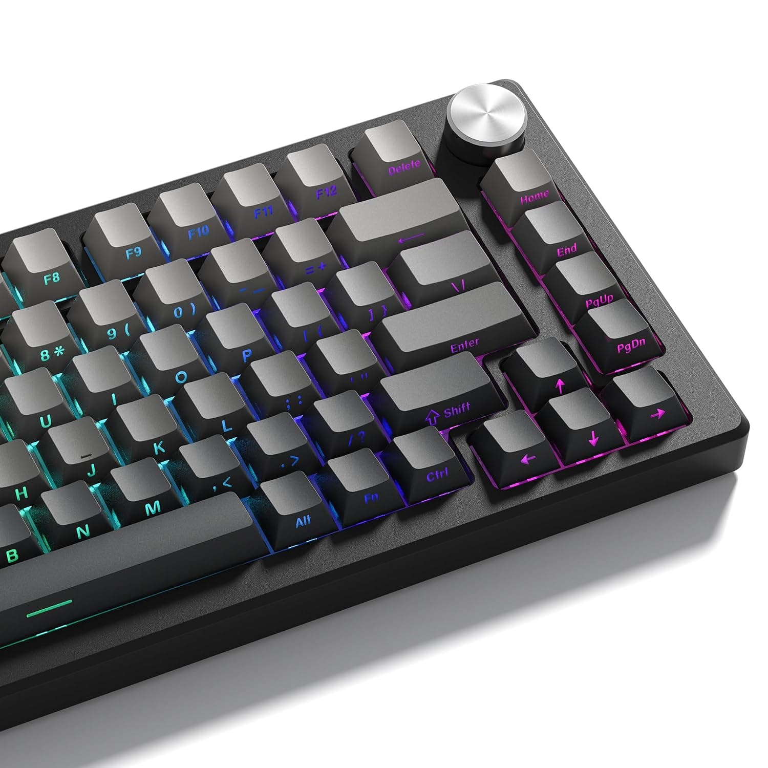 dagaladoo Black keycap Set 136 Key Double Shot PBT keycaps 75% 100% Shine Through Custom keycap Cherry Profile,Side Printed Keyboard keycaps Compatible with US Layout Mechanical Keyboard
