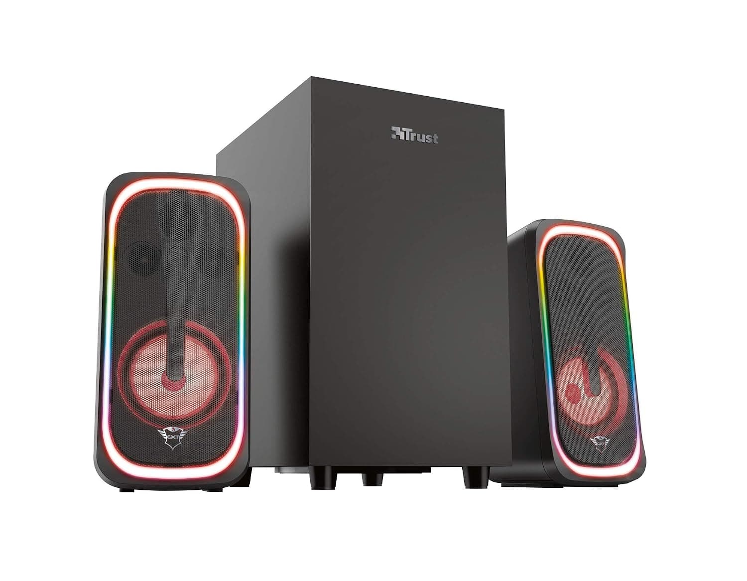 Trust GXT 635 RGB Speaker Set, Rich Sound, 80 W Peak Power, Remote Control Speakers, Bluetooth Speaker for PC, Laptop, Computer, Tablet, Games Console, TV - Black
