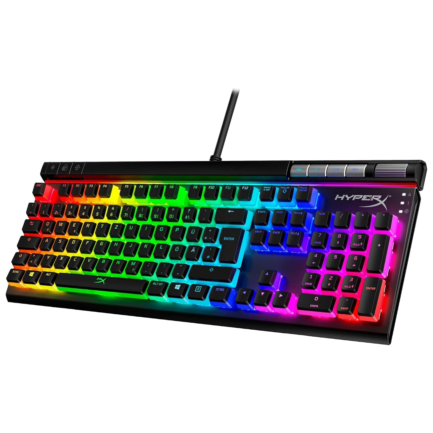 HyperX Alloy Elite 2 - Mechanical Gaming Keyboard, Software Controlled Lighting and Macro Adjustment, ABS Pudding Keycaps, Media Control, RGB Backlight. Linear Switch, HyperX Red
