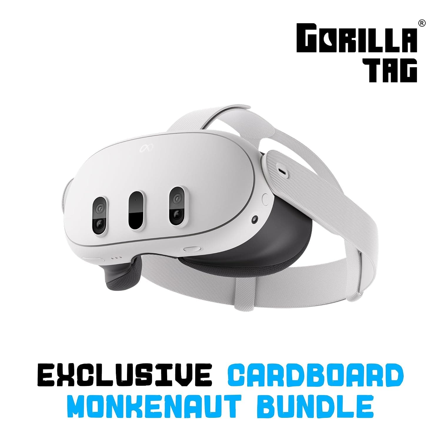 Meta Quest 3 512GB | VR Headset — Thirty Per Cent Sharper Resolution — 2X Graphical Processing Power — Virtual Reality Without Wires — Gorilla Tag Cardboard Monkenaut Bundle — Amazon Exclusive