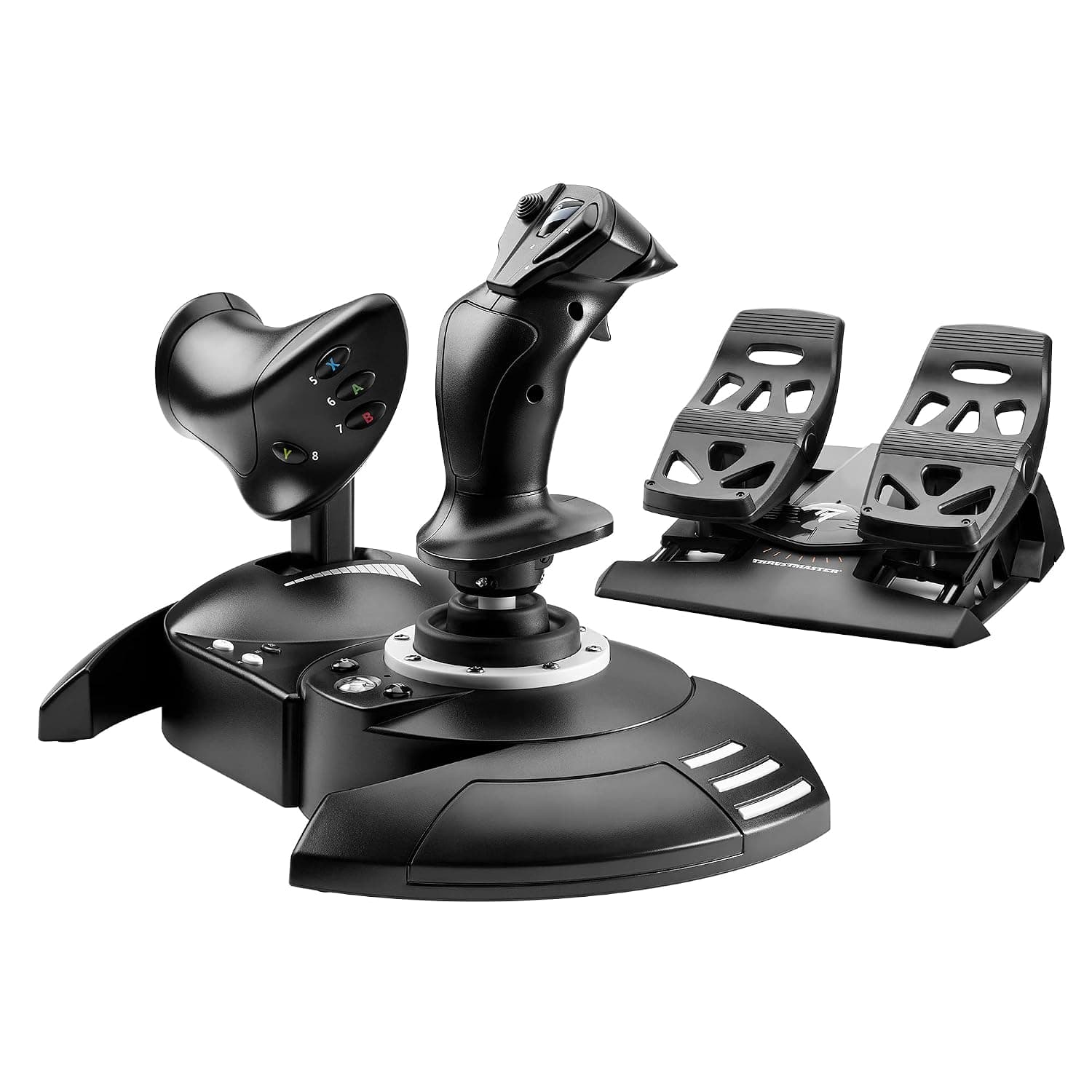 Thrustmaster T.Flight Full Kit X - High-Precision Flight Stick, Throttle, and Rudder Pedals for Xbox Series X|S, Xbox One, and PC | Hall-Effect joystick, 5 axes, 14 mappable buttons, detachable throttle, hat switch, adjustable resistance, for flight sims