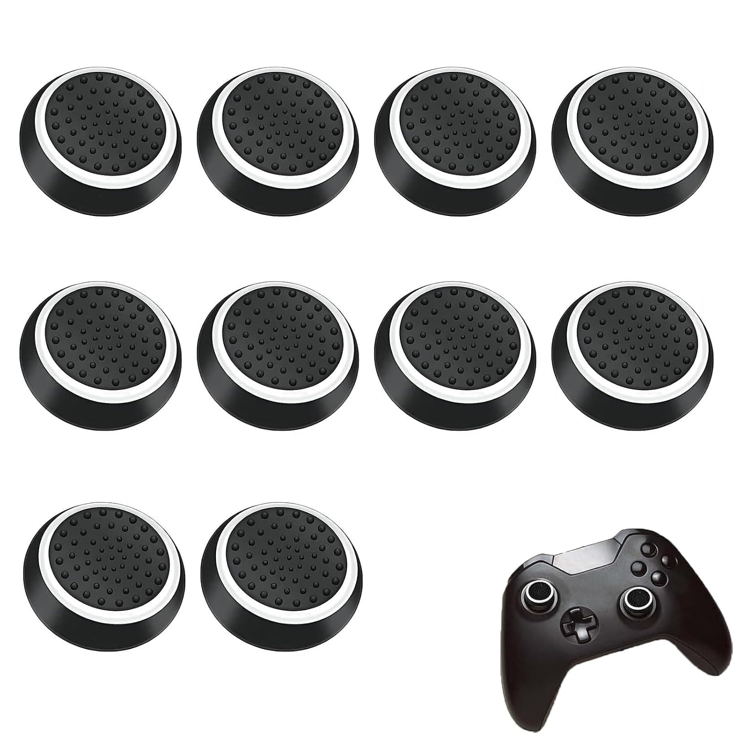 WQEDVN 10PCS Controller Grips, Silicone Thumb Grips, Compatible with PS4 & PS5 Joystick Controller