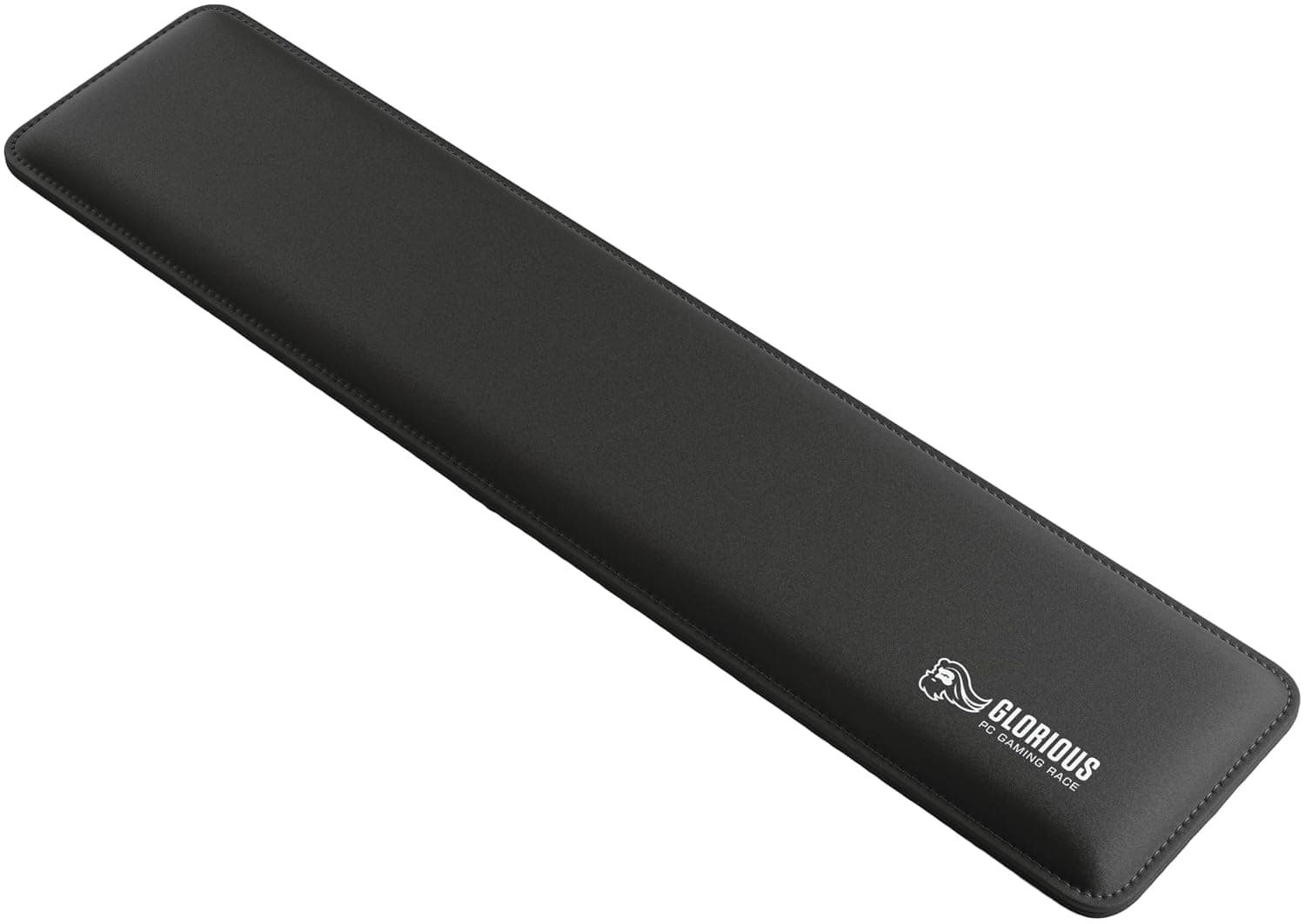 GLORIOUS Padded Keyboard Wrist Rest Full Size 17mm Thick (Black) | 440x100x17mm Dual Lock Anti Fraying Stitched Frame, Medium Firmness Foam Interior, Ergonomic Non Slip Grip Base