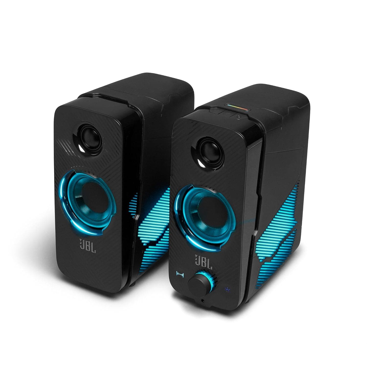 JBL Quantum Duo Gaming Speakers, USB-Powered PC Speakers with Powerful JBL Sound and LED Colour Lights, Black