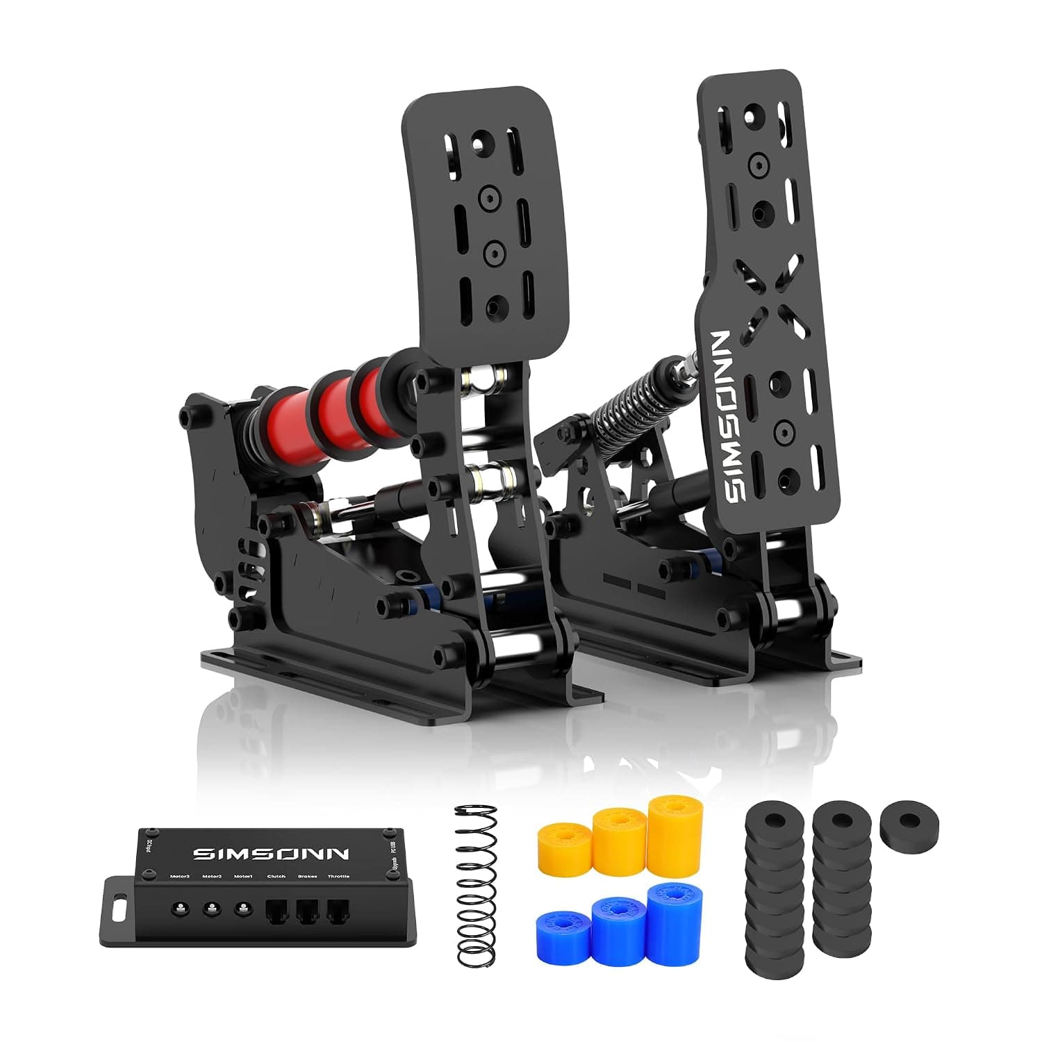 SIMSONN NEW PRO Plus Pedals for PC Racing Simulator - Hydraulic Pedals with Pressure Sensor Load Cell (Black P2-H2)