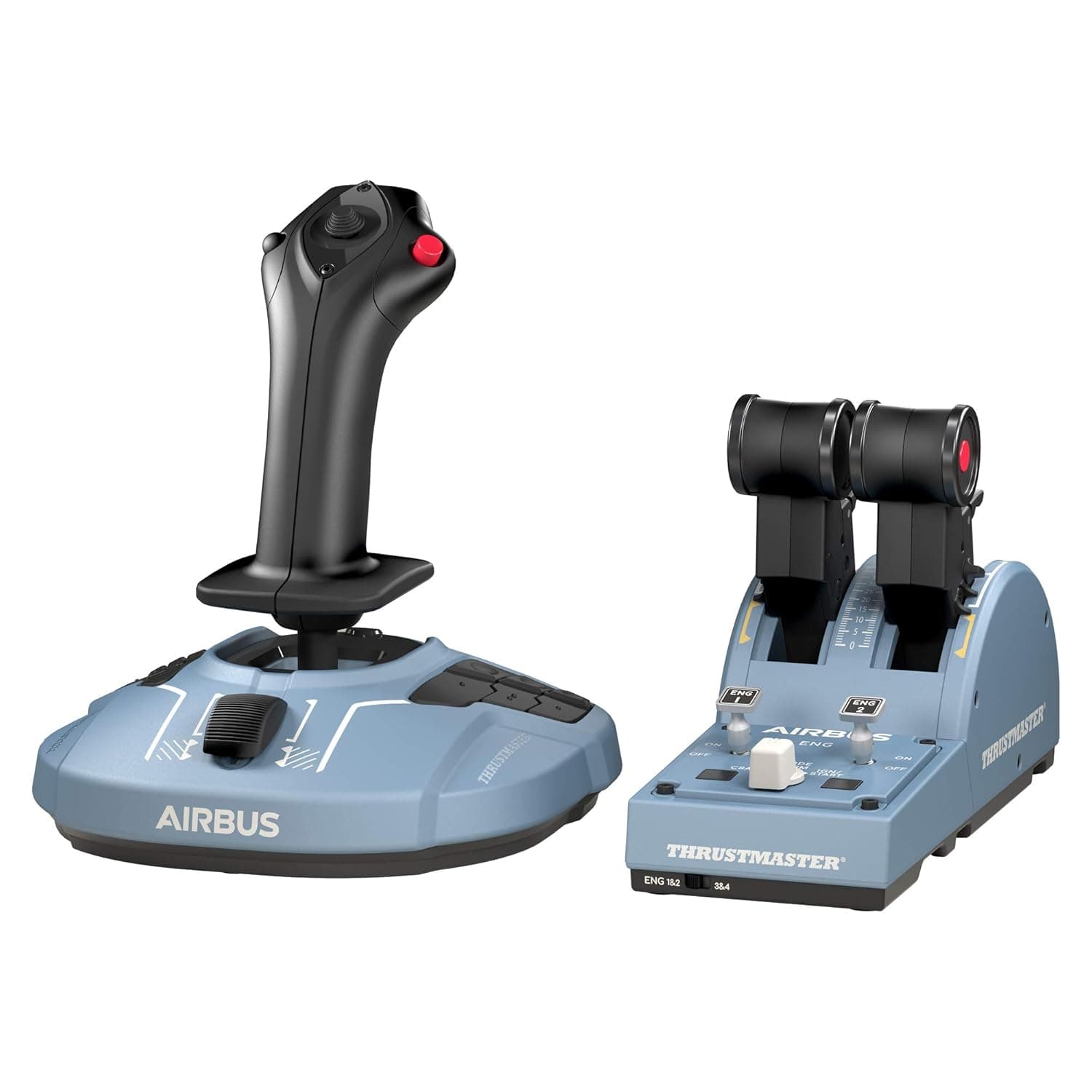 Thrustmaster TCA Officer Pack Airbus Edition - Official Flight Controls for PC - Includes Sidestick and Throttle Quadrant, H.E.A.R.T Magnetic Technology, Compatible with Microsoft Flight Simulator | Officially Airbus licensed Flight sim equipment, ergonomic 1:1 scale replicas, 28 action buttons, swappable stick modules