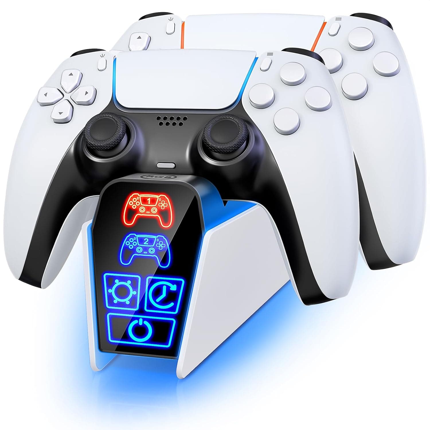Fenolical Charging Station, Controller Charging Dock with Timer Function and Smart Touch Control, Fast Charging Controller Charger Station with Type-C Cable