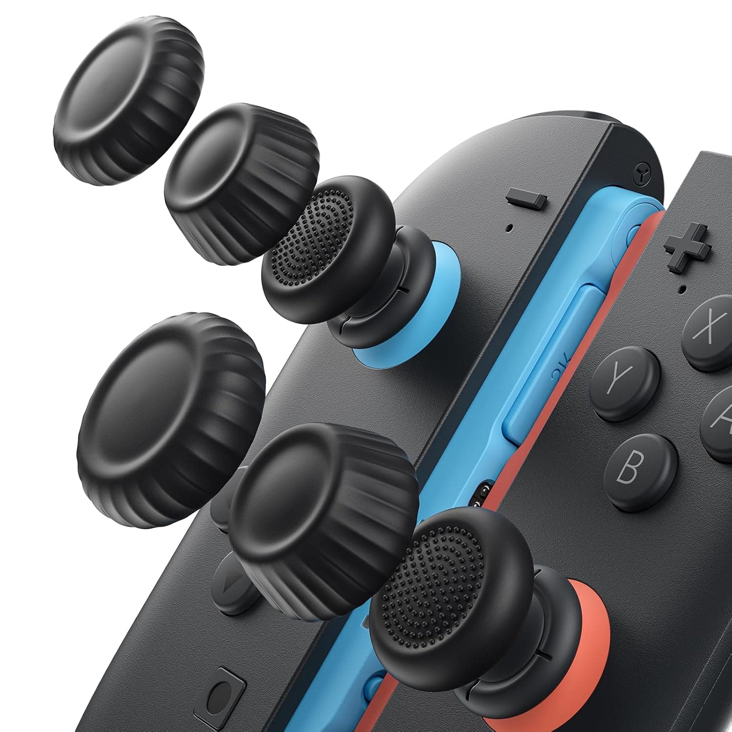 JSAUX Thumb Grips Designed for Nintendo Switch 2 (2025), Switch Thumb Grip Caps, Ergonomic Design, Enhanced Gaming Grip, Comfortable & Durable, Joycon Grip Button Stick Cover - Black, 3Pairs(6pcs)