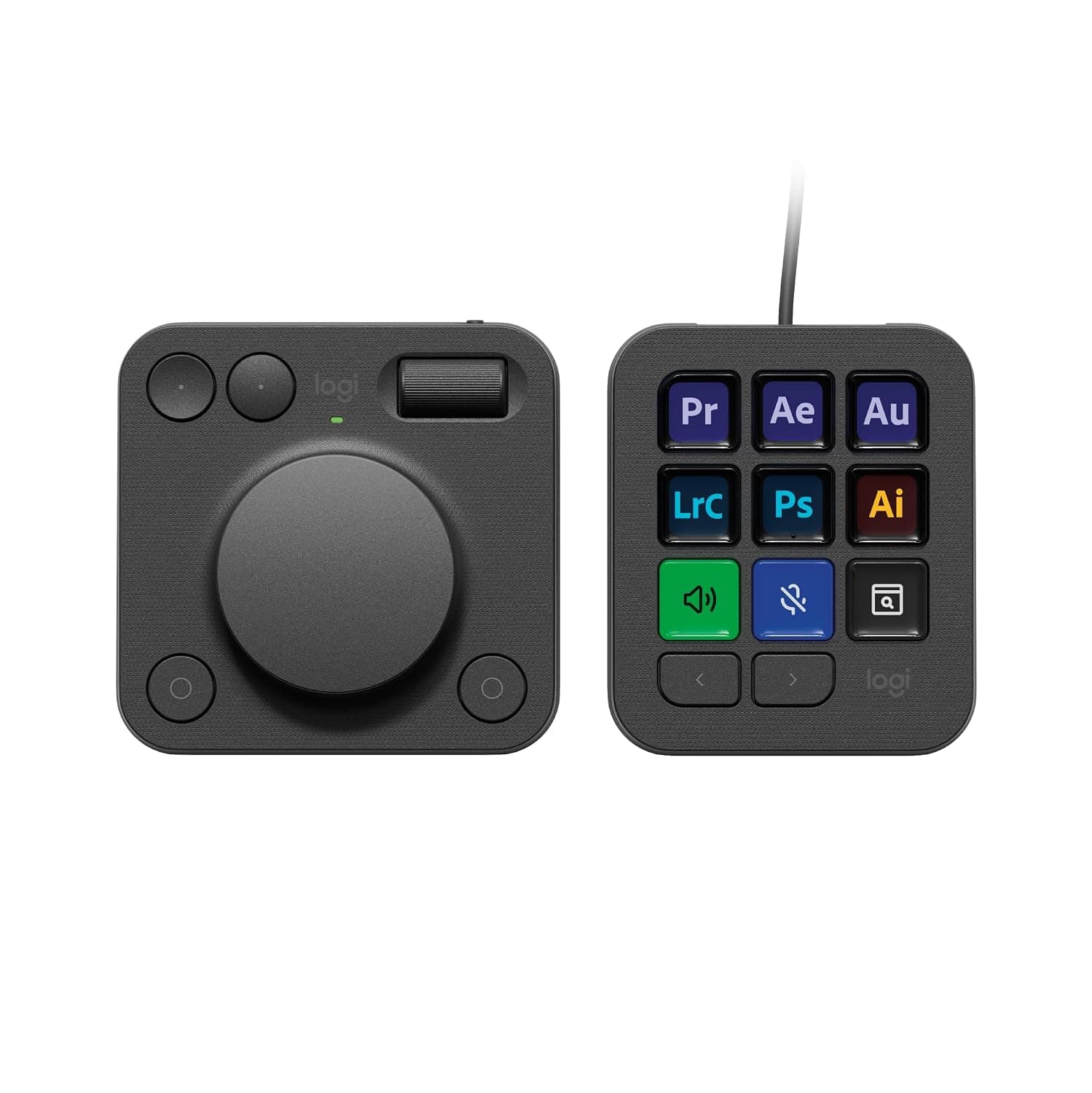 Logitech MX Creative Console, Programmable Keypad | 9 Customisable LCD Keys & Control Dial for Graphic Design, Video Editing, Photo, Adobe, Zoom, Spotify - Graphite