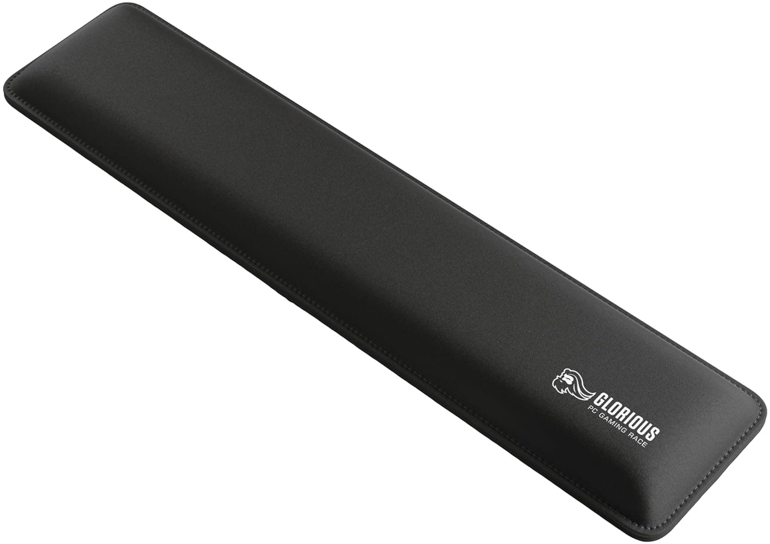 GLORIOUS Padded Keyboard Wrist Rest Full Size (Black) | 440x100x25mm Dual Lock Anti Fraying Stitched Frame, Medium Firmness Foam Interior, Ergonomic Non Slip Grip Base