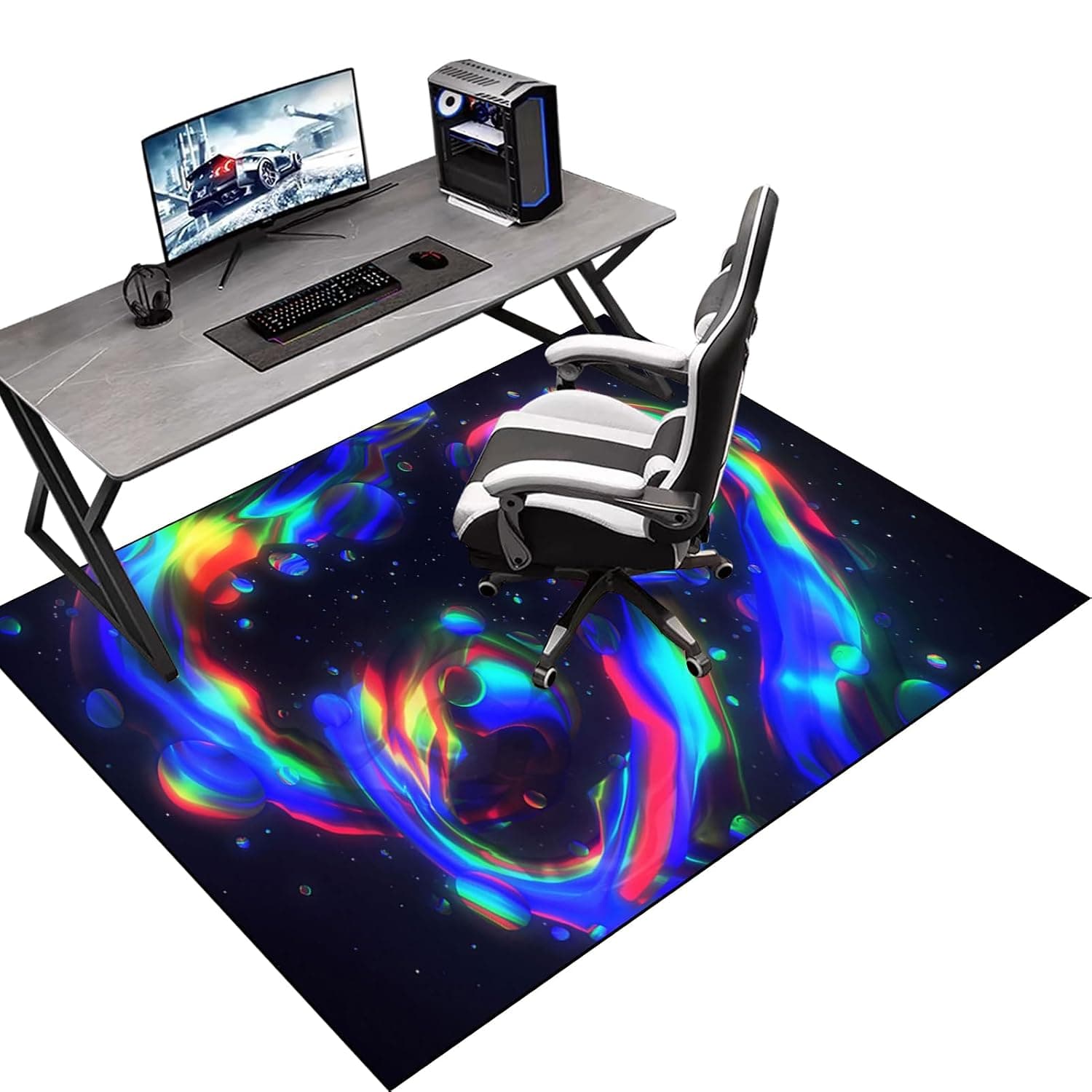 Office Chair Mat for Hard Wood Floors - Heavy Duty Anti-Slip Hardwood Floor Protector Rug - Chair Mats for Carpet Protector Non-slip Desk Chair Mat - Carpet Protector Mat Easy Clean 90 x 140 cm
