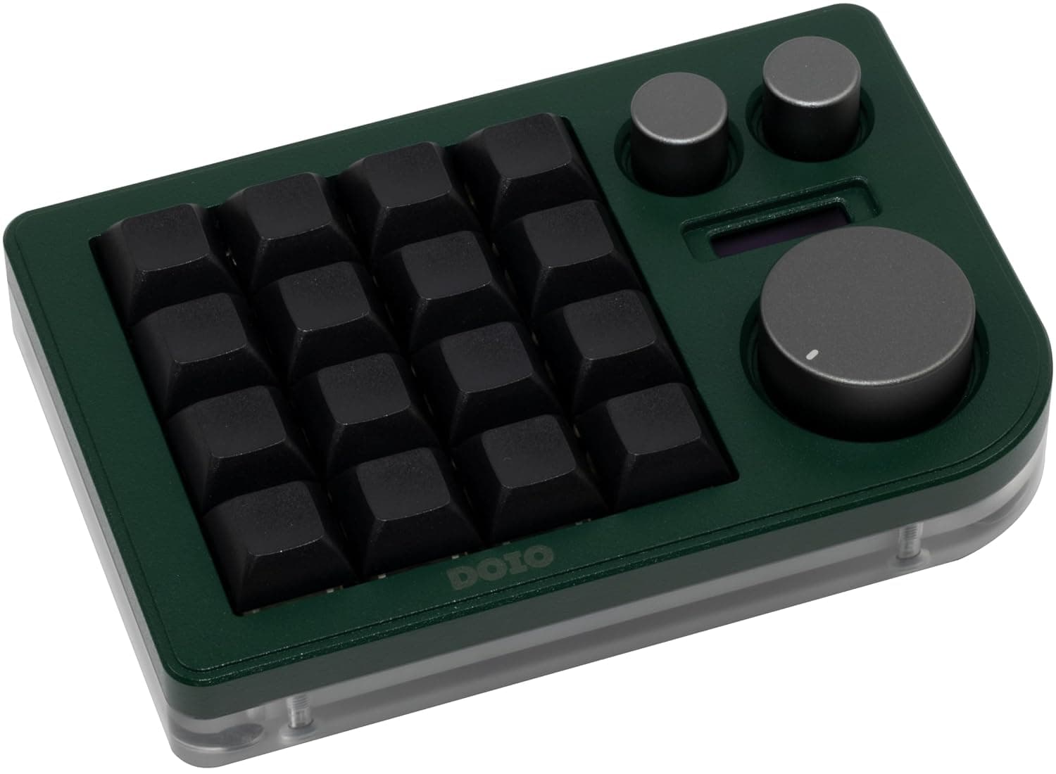 CutiePcs DOIO KB16 Aluminum Macro Pad Megalodon Triple Knob, VIA Compatible, Mini Keyboard for Designer (Dark Green)