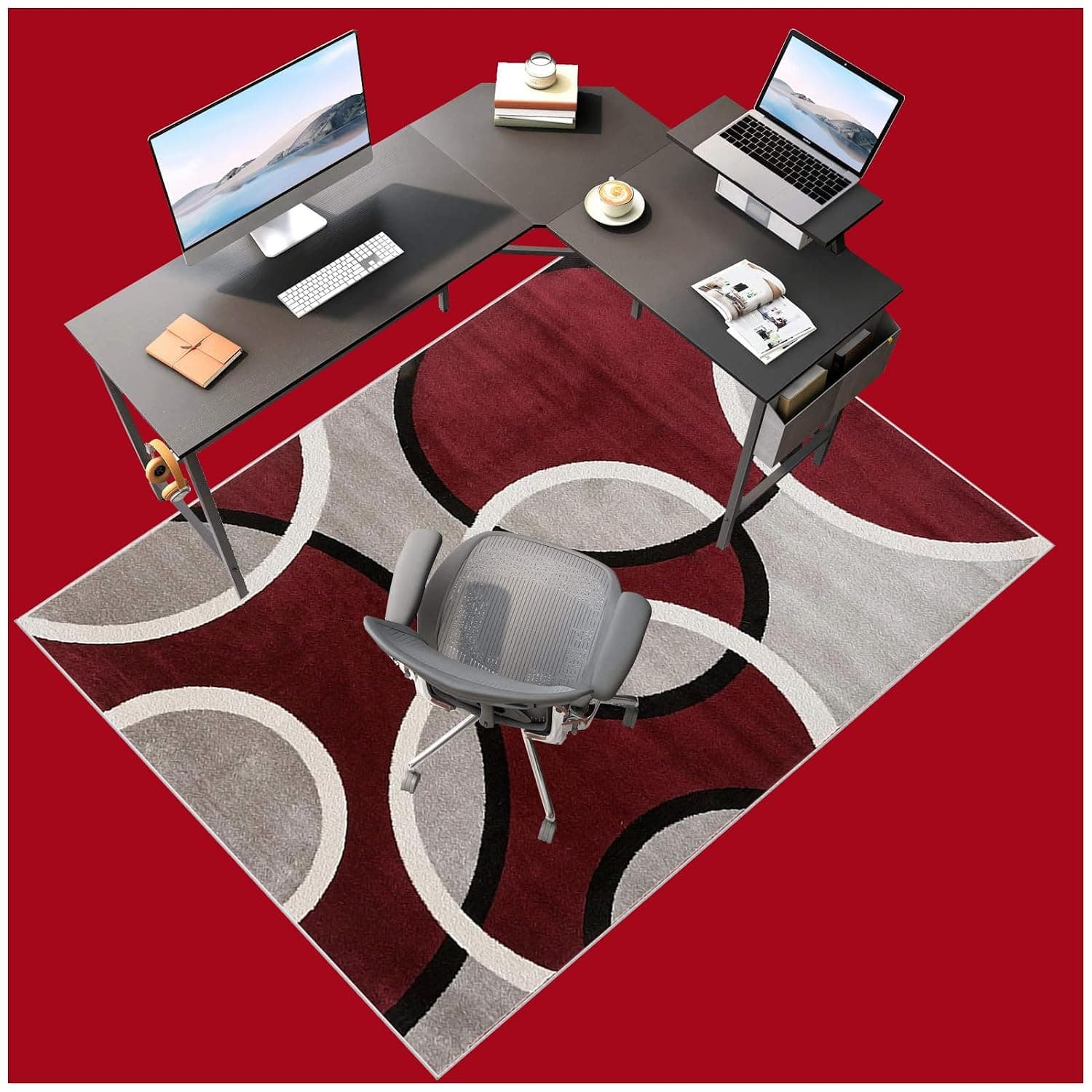 120 x 150 cm Protective Floor Protector Mat, Floor Mat for Computer Desk Chairs, Office Chair Mat for Carpeted Floor, Gaming Chair Mat Non-Slip, Chair Mat Carpet Protector for Low Pile Carpets