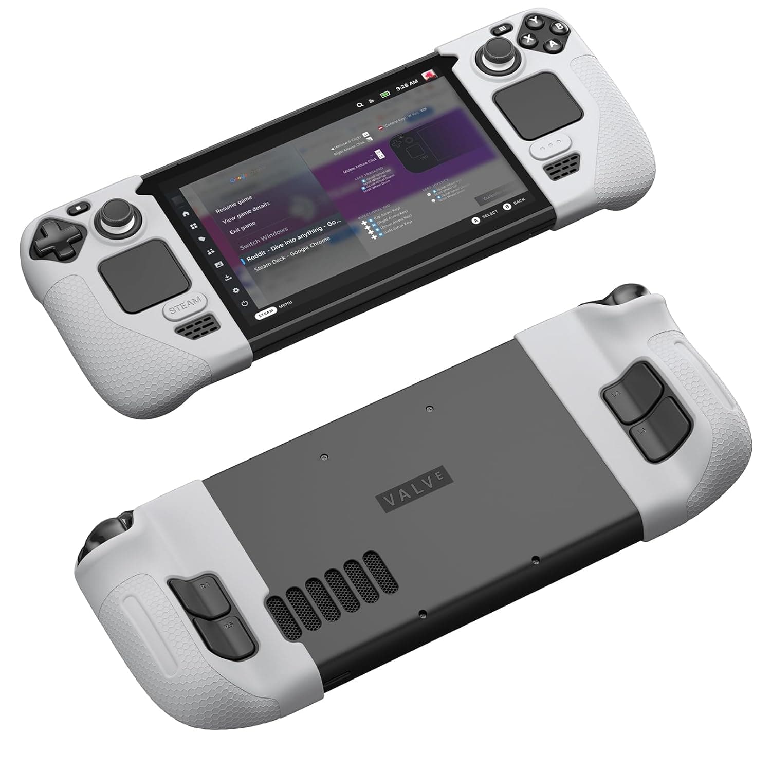 JSAUX Silicone Grip Case Set for Steam Deck OLED/LCD, Left & Right, Grey | Slip-Resistant Texture, Enhanced Grip, Comfortable Touch, Scratch Protection, Unobstructed Airflow, For Steam Deck