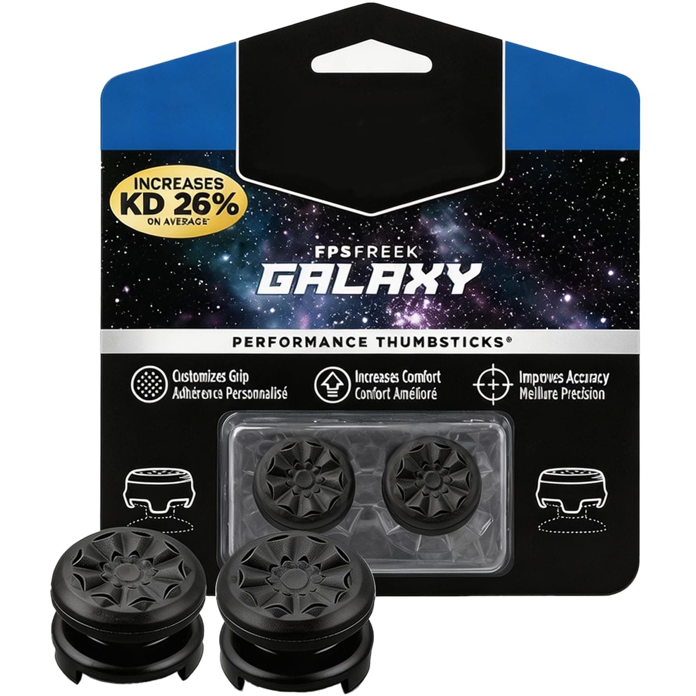 Thumb Grips for PS4 PS5 Controller Silicone Thumbsticks | Controller High-Rise and Mid-Rise Joystick Grip Thumb Stick Caps Accessories FPS Precision Comfort Pack of 2 Black