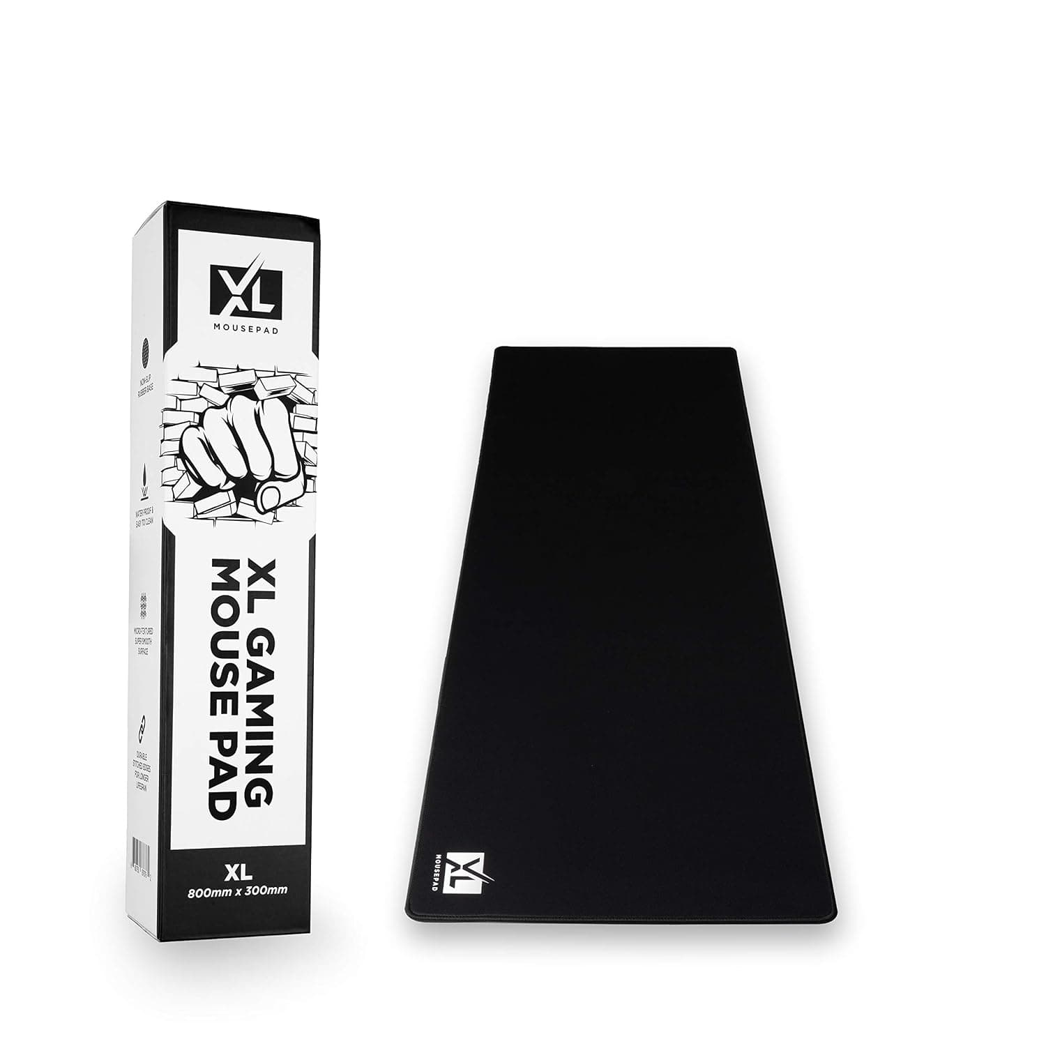 XL Mouse Pad - Large Extended Gaming Desk Mousepad (31.5'' x 11.8'' x 0.11 inches) - Nonslip Rubber Base and Water Spill Resistant Desktop Keyboard Mouse Mat - Anti-Fray Cloth - Black