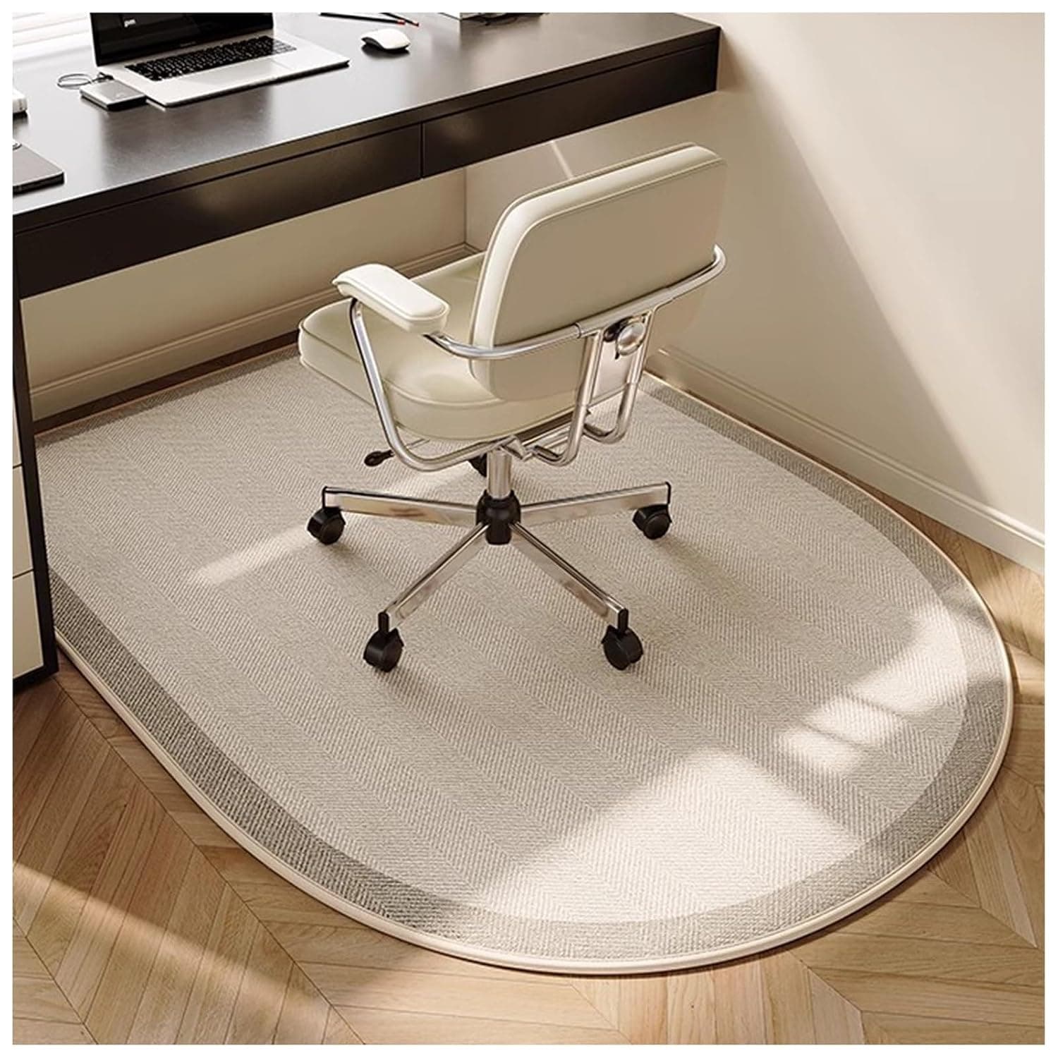 Office Chair Mat TPR Non-slip Backed Floor Mat Wheels Slide Easily Non-slip Bedroom Loop Pile Carpet Office Chair Mat for Hardwood and Tile Floors Shock Absorption and Sound Insulation(Yellow,120x90 c