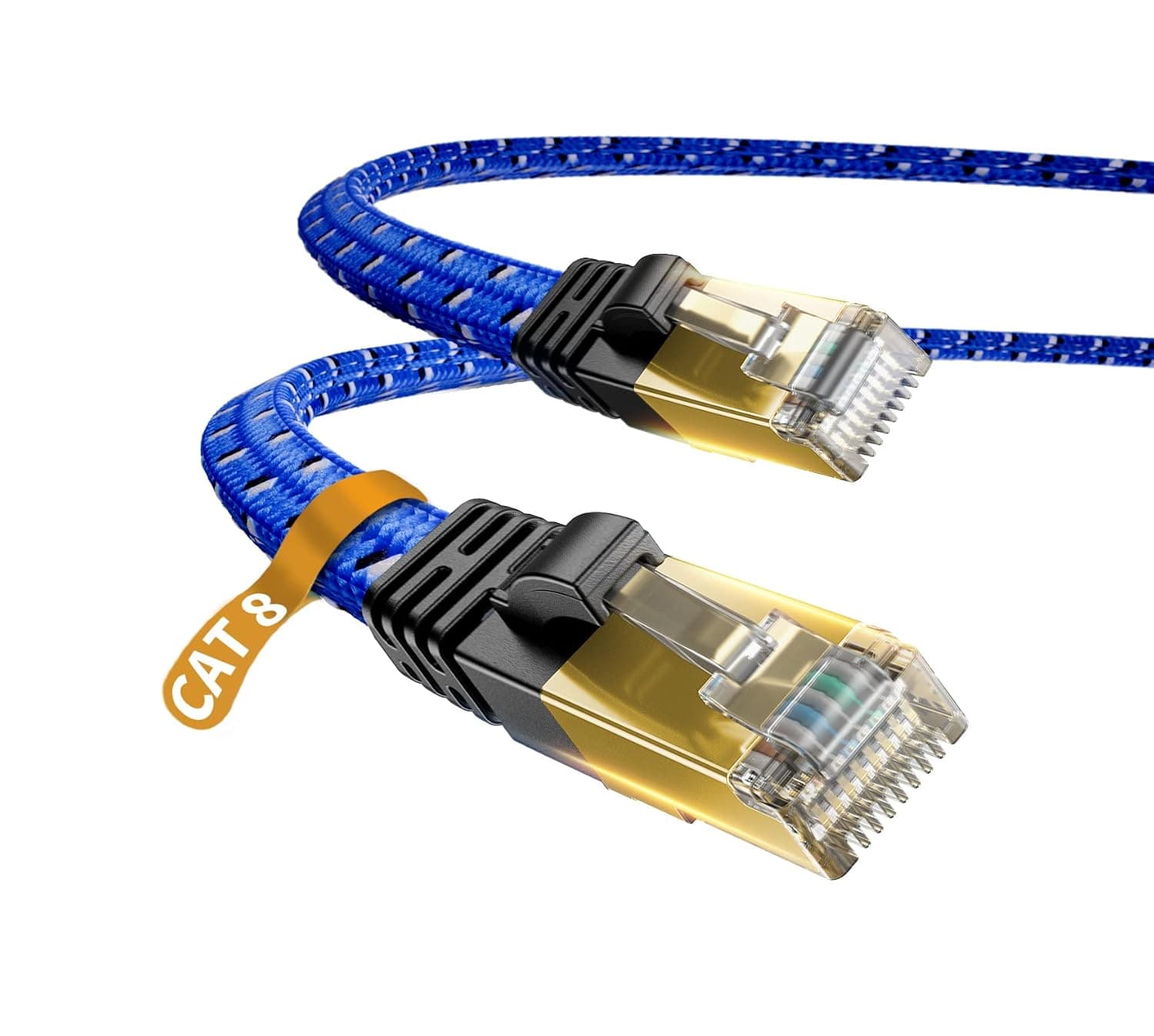 Cat 7 Ethernet Cable,Blue 10M/33FT DanYee Nylon Braided CAT7 High Speed Professional Lan Cable Gold Plated Plug STP Wires CAT 7 RJ45 Internet Network Cable (Blue 10M/33FT)