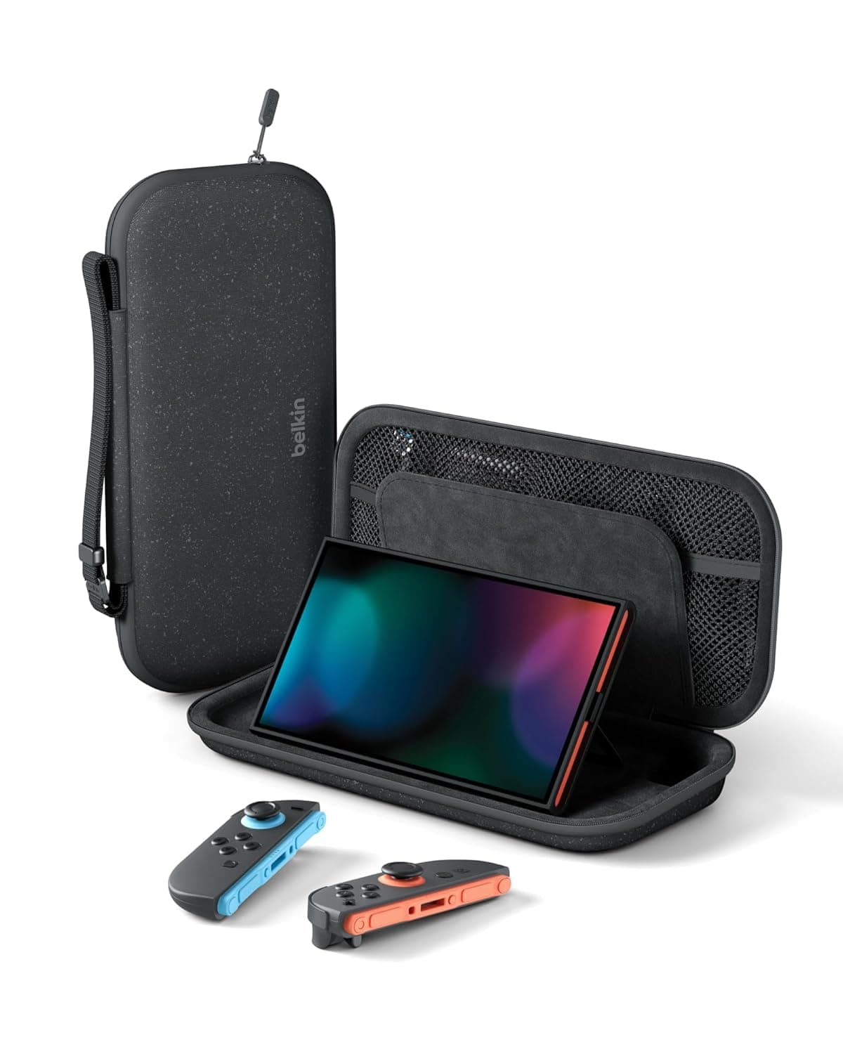 Belkin Gaming Nintendo Switch 2 Case Travel Bag with AirTag Holder - Black | Portable Lightweight Carrying Case with Hard Shell and Soft Interior, Game Card Storage Pocket, Gaming Travel Essential
