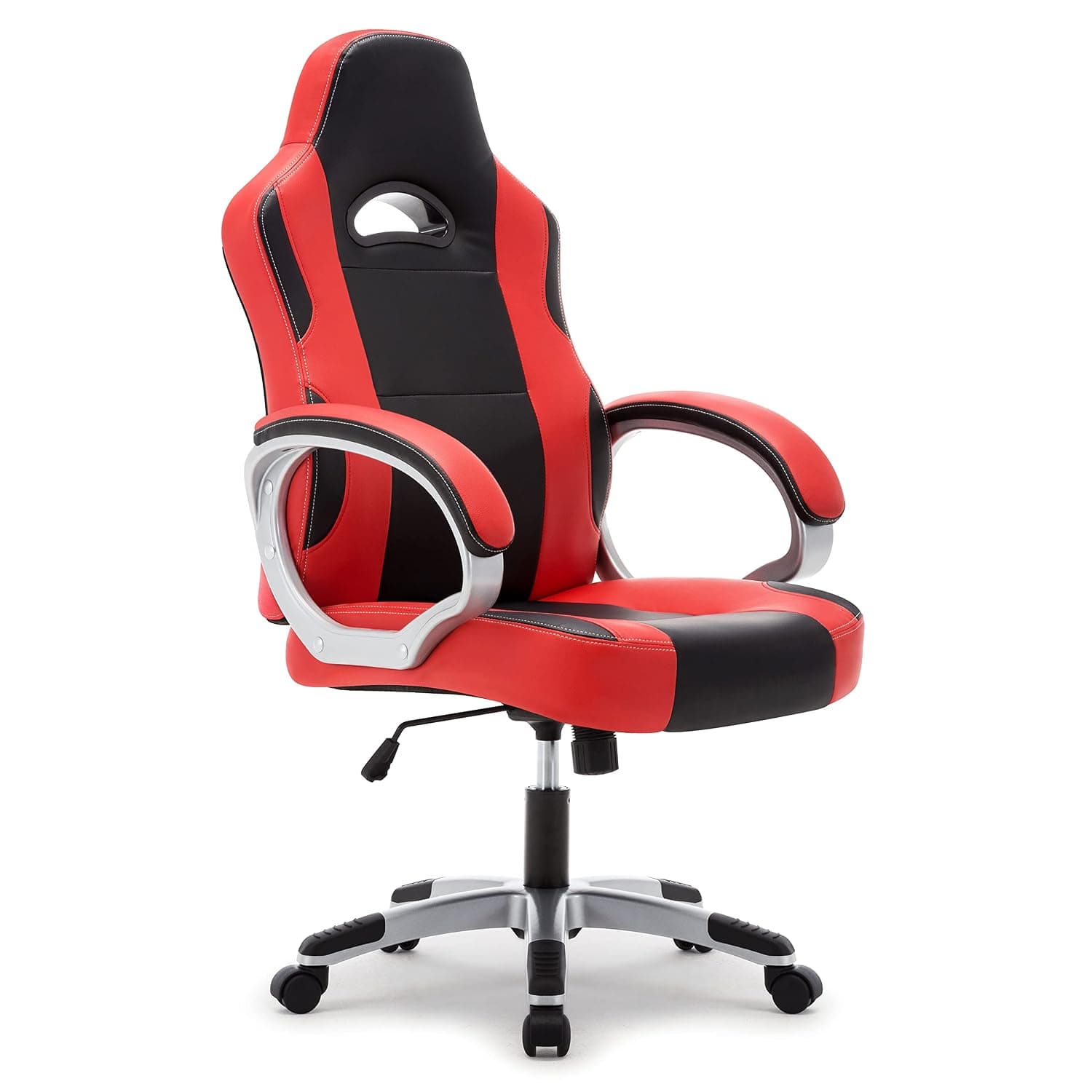 IntimaTe WM Heart Gaming Chair,Ergonomic Office Chair for Adults ,High back Swivel Computer Desk Chair Leather chair with arms and back support for Home,Red