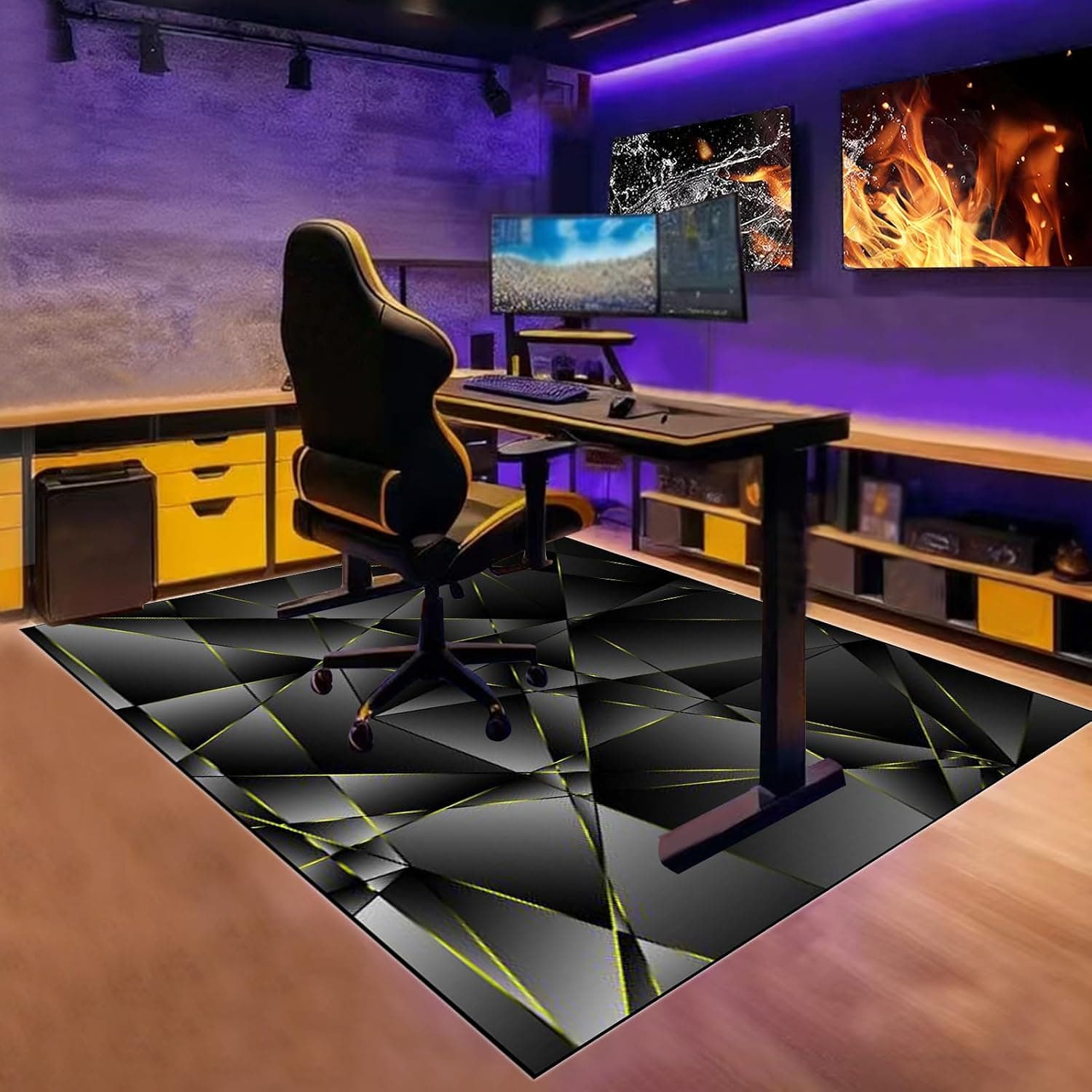 Office Gaming Chair Mat for Hard Floor, Heavy Duty Floor Protector Mat for Office Chair on wooden/Tile Floor, Desk Chair Mats for Home Office, 100 x 140 cm Floor Protector Rug for Hardwood Floor