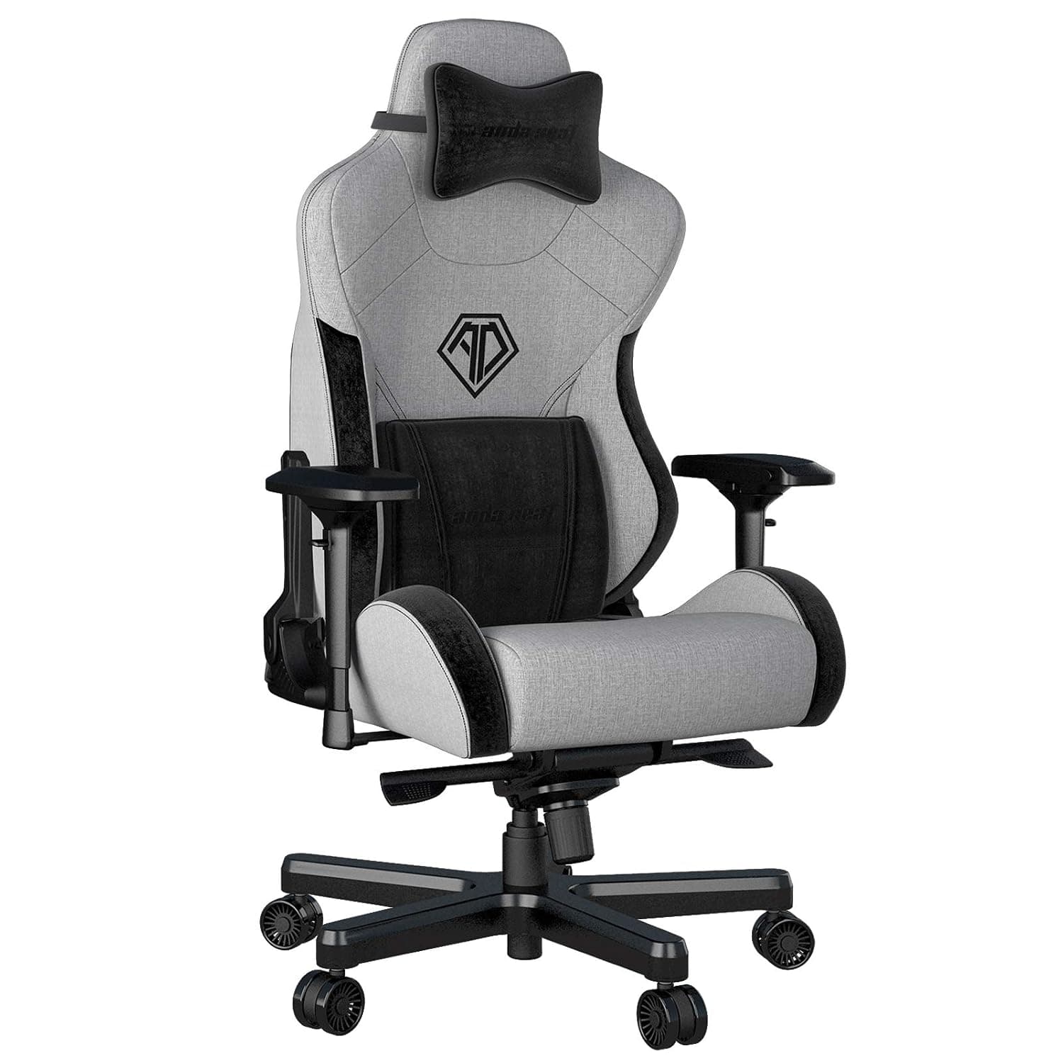 Anda Seat T-Pro 2 Pro Gaming Chair Black & Grey - Premium Fabric Gaming Chair, Ergonomic Office Desk Chairs with Neck, Lumbar Back Support Pillow Gaming Seat - Gaming Chairs for Adults and Teenagers
