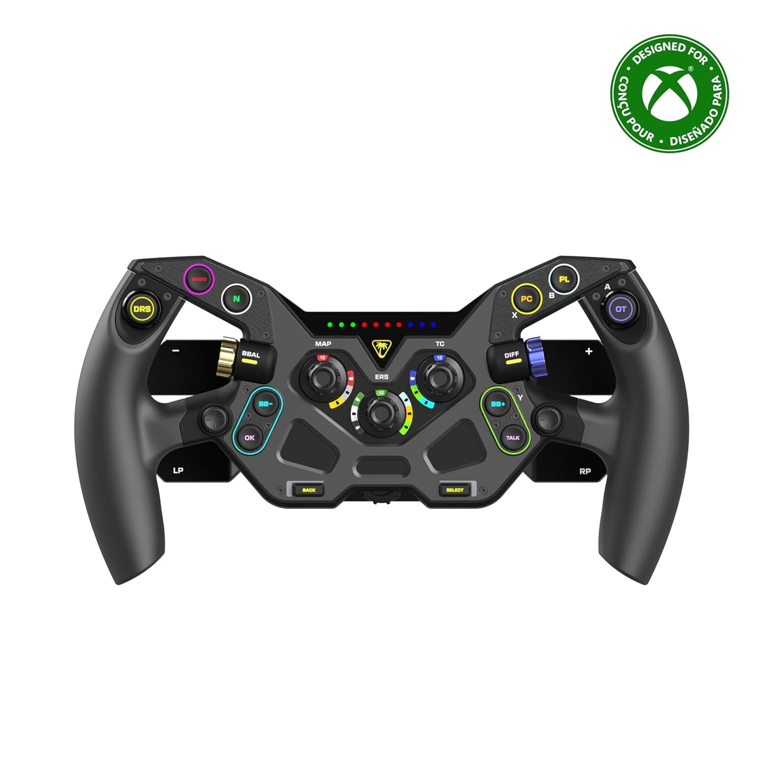 Turtle Beach VelocityOne F-RX Formula Racing Wheel for XBOX & PC | Black, for VelocityOne Race & VelocityOne KD3 Wheelbases, Hall-Effect Clutch Paddles, Magnetic Paddle Shifters, Rotary Dials