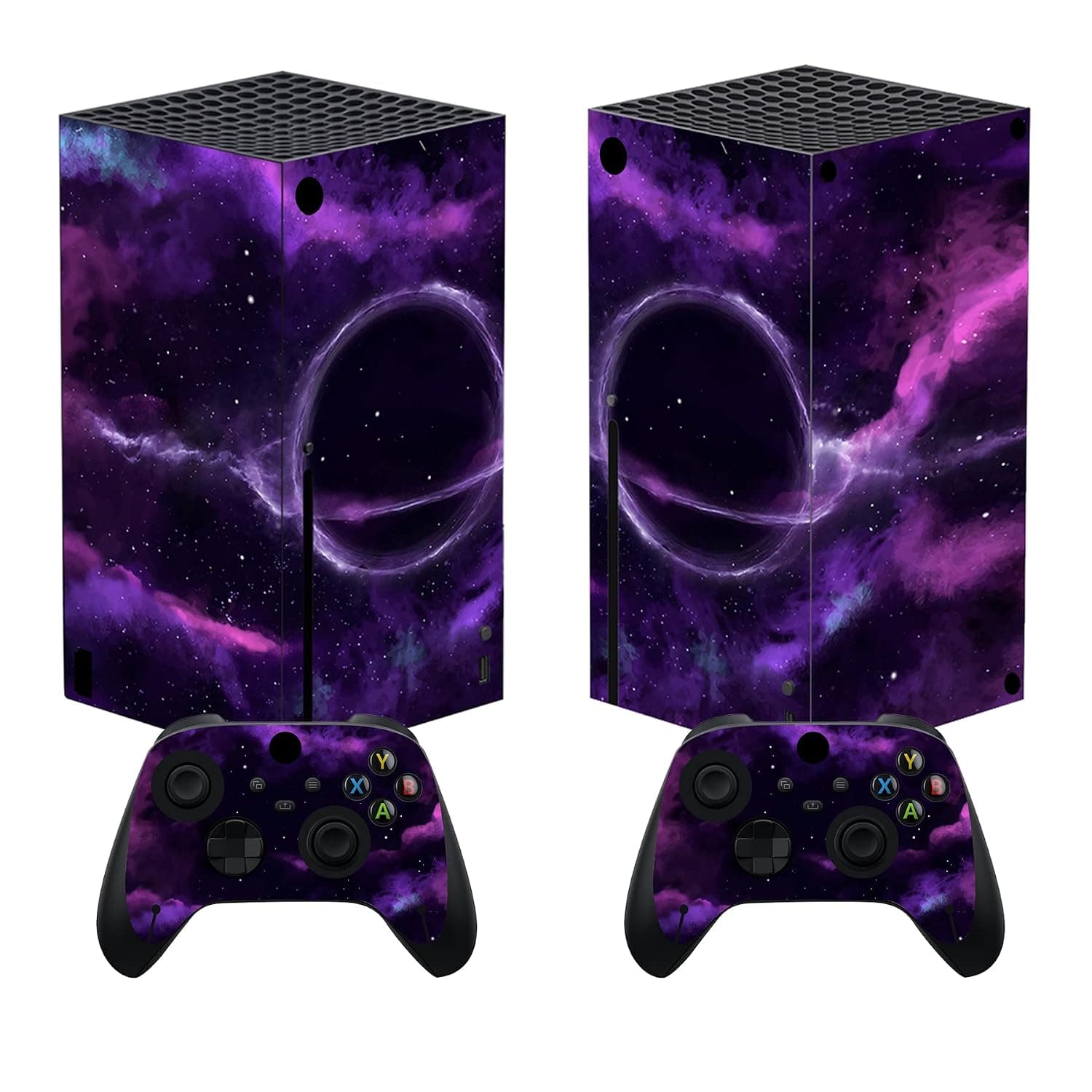 PlayVital Purple Deep Space Custom Vinyl Skins for Xbox Series X, Wrap Decal Cover Stickers for Xbox Series X Console Controller