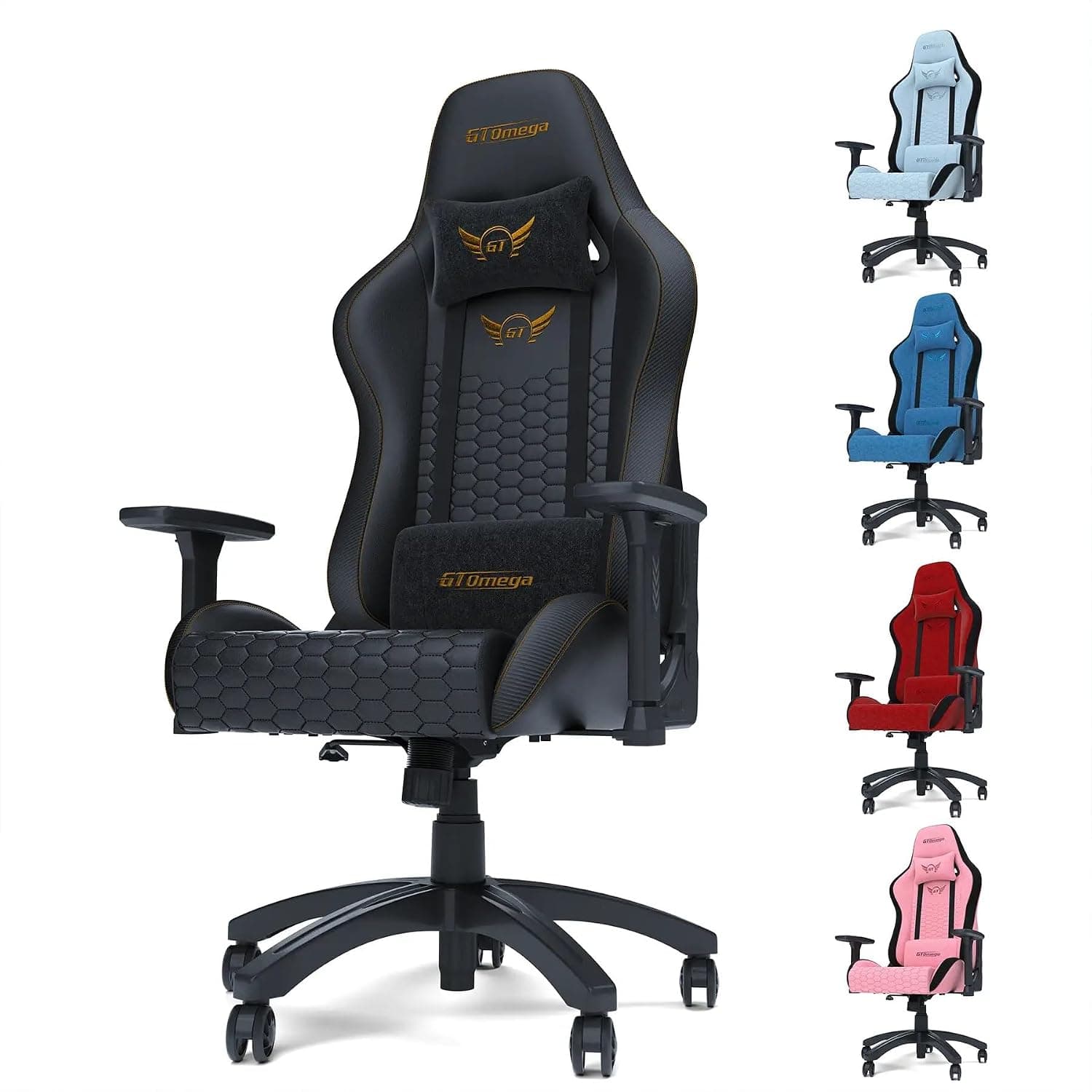 GT OMEGA PRO Racing Gaming Chair with Lumbar Support - Ergonomic PVC