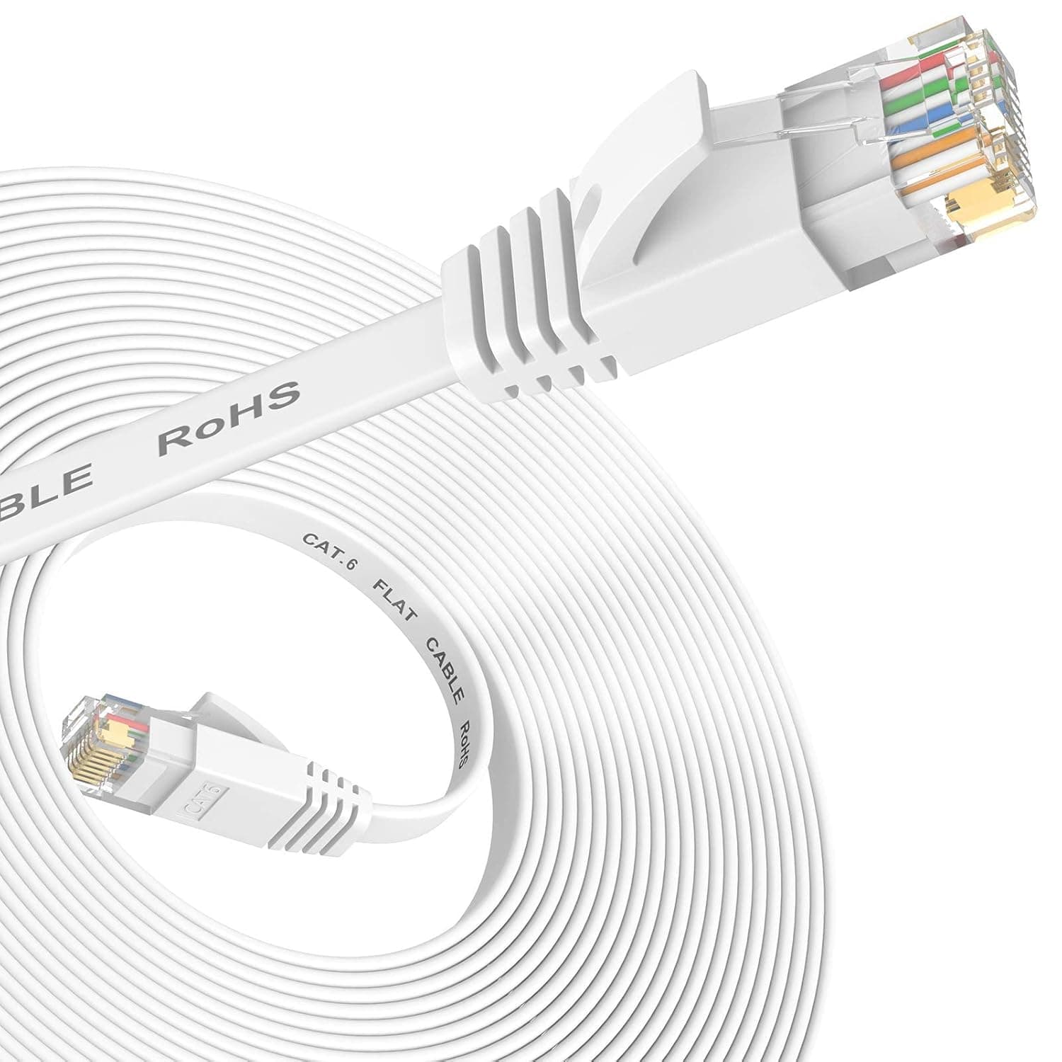Ethernet Cable Cat6 1m 2m 3m 5m 10m 15m 20m 30m, Internet Network Lan Cable | High Speed Patch Cord with Snagless RJ45 Connector for Router, Modem, Laptop, TV, faster than Cat 5e/Cat 5-White(0.5 Meter)