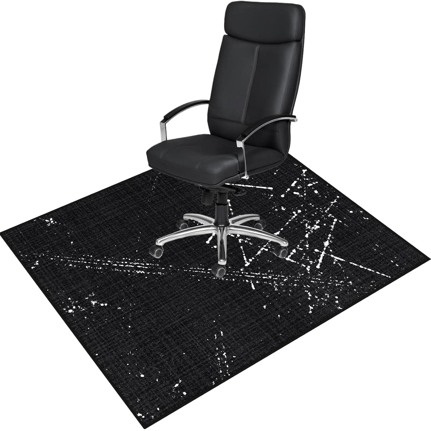Office Chair Mat for Hardwood Floor: 36x48 Inch Black Desk Chair Mat for Rolling Chair - Non Slip Dirt Resistant & Machine Washable - Hard & Tile Floor Protector Mat for Office Gaming Room Entrance